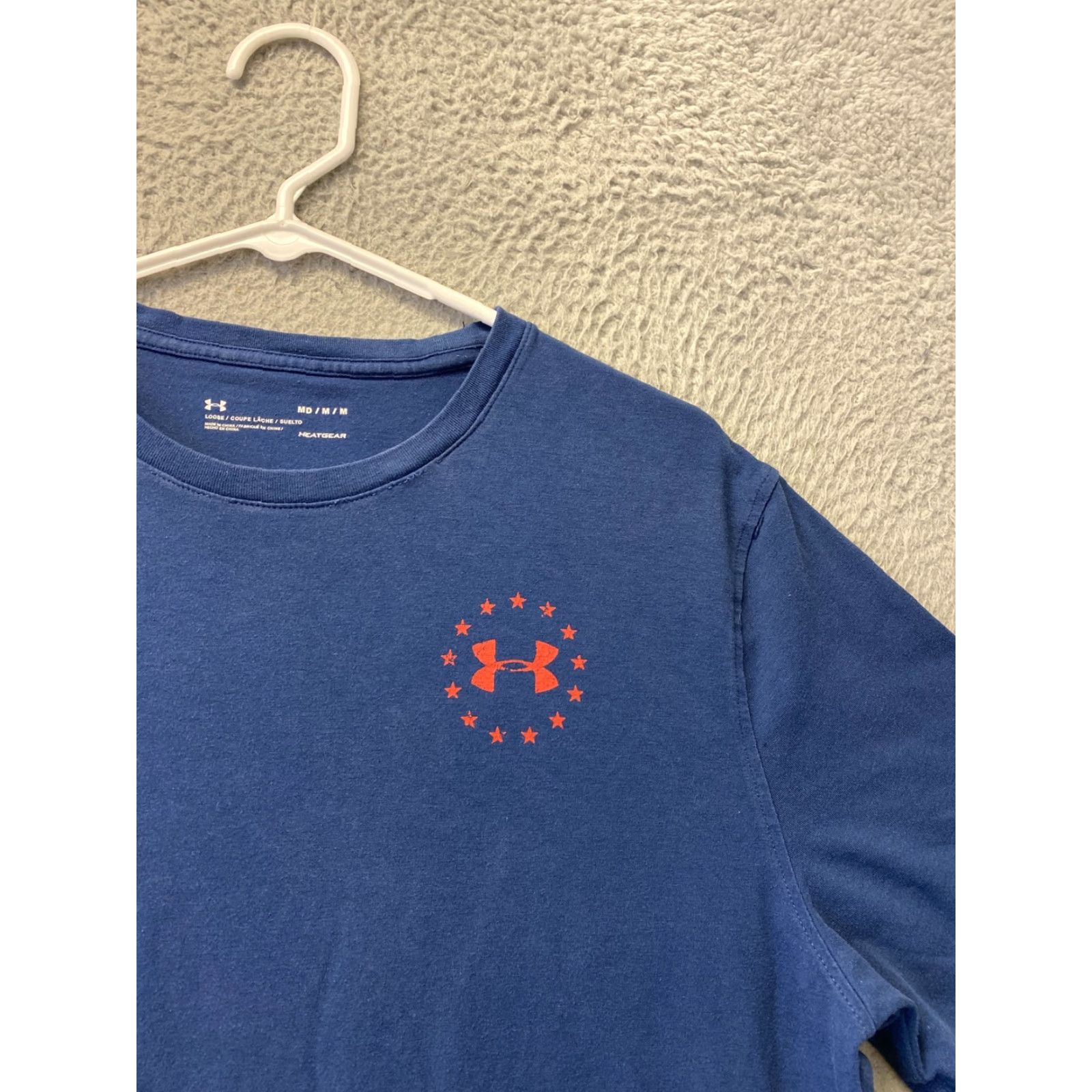 Under Armour Under Armour Men's T-Shirt M Blue HeatGear Flag Graphic Short Sleeve Crew Neck Athletic Fit Size US M / EU 48-50 / 2 - 2 Thumbnail