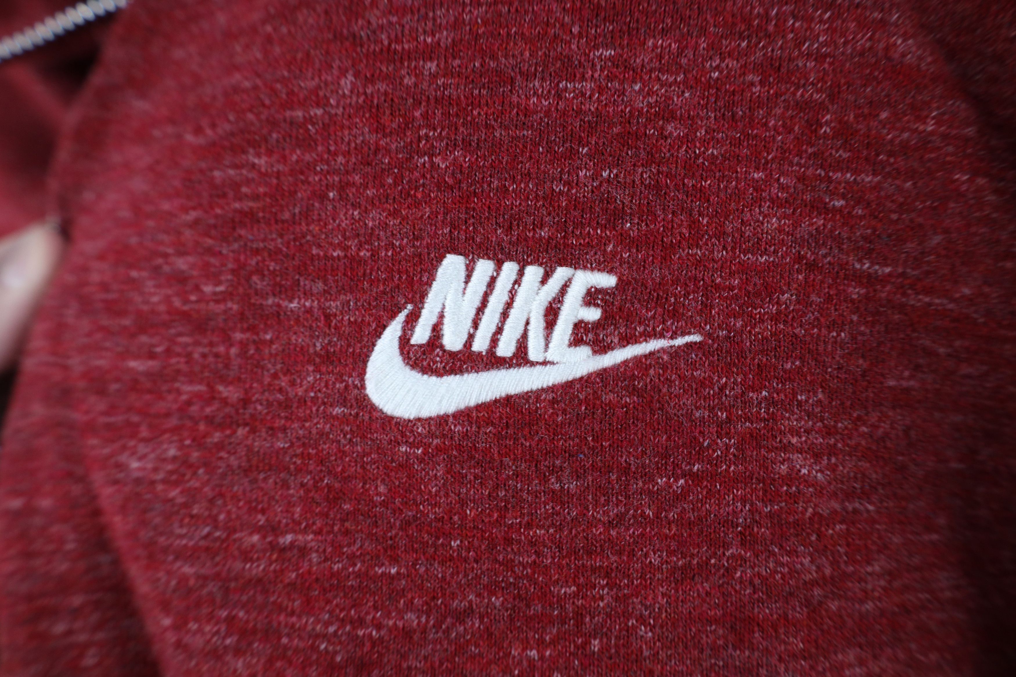 Nike Vintage Nike Mini Swoosh French Terry Full Zip Hoodie Red Size US XXL / EU 58 / 5 - 4 Thumbnail