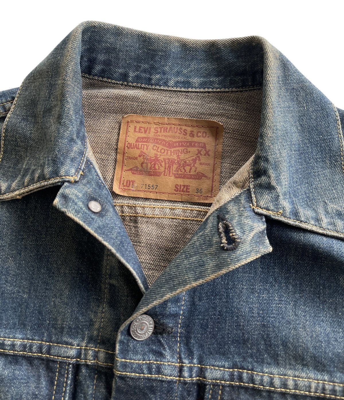 Levi's Vintage Clothing Vintage Levis Big E Lot 71557 Denim Trucker Jacket Size US S / EU 44-46 / 1 - 17 Thumbnail