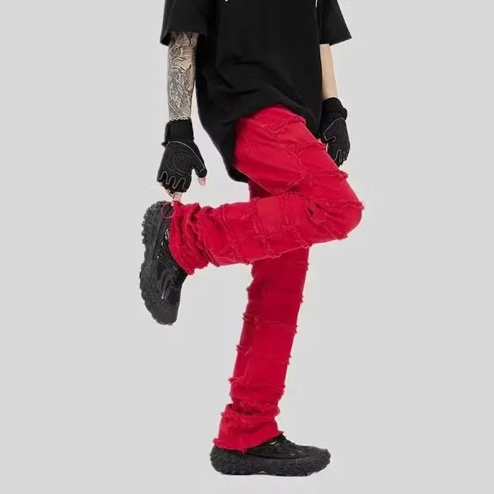 Japanese Brand Red Color Straight Y2K Grunge Jeans Pants Size US 30 / EU 46 - 4 Thumbnail