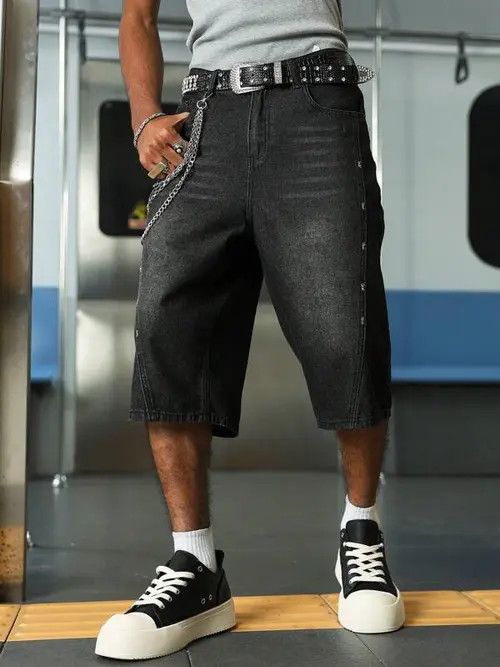 Japanese Brand × Vintage WASHED Y2K vintage denim jorts shorts Size US 34 / EU 50 - 4 Thumbnail
