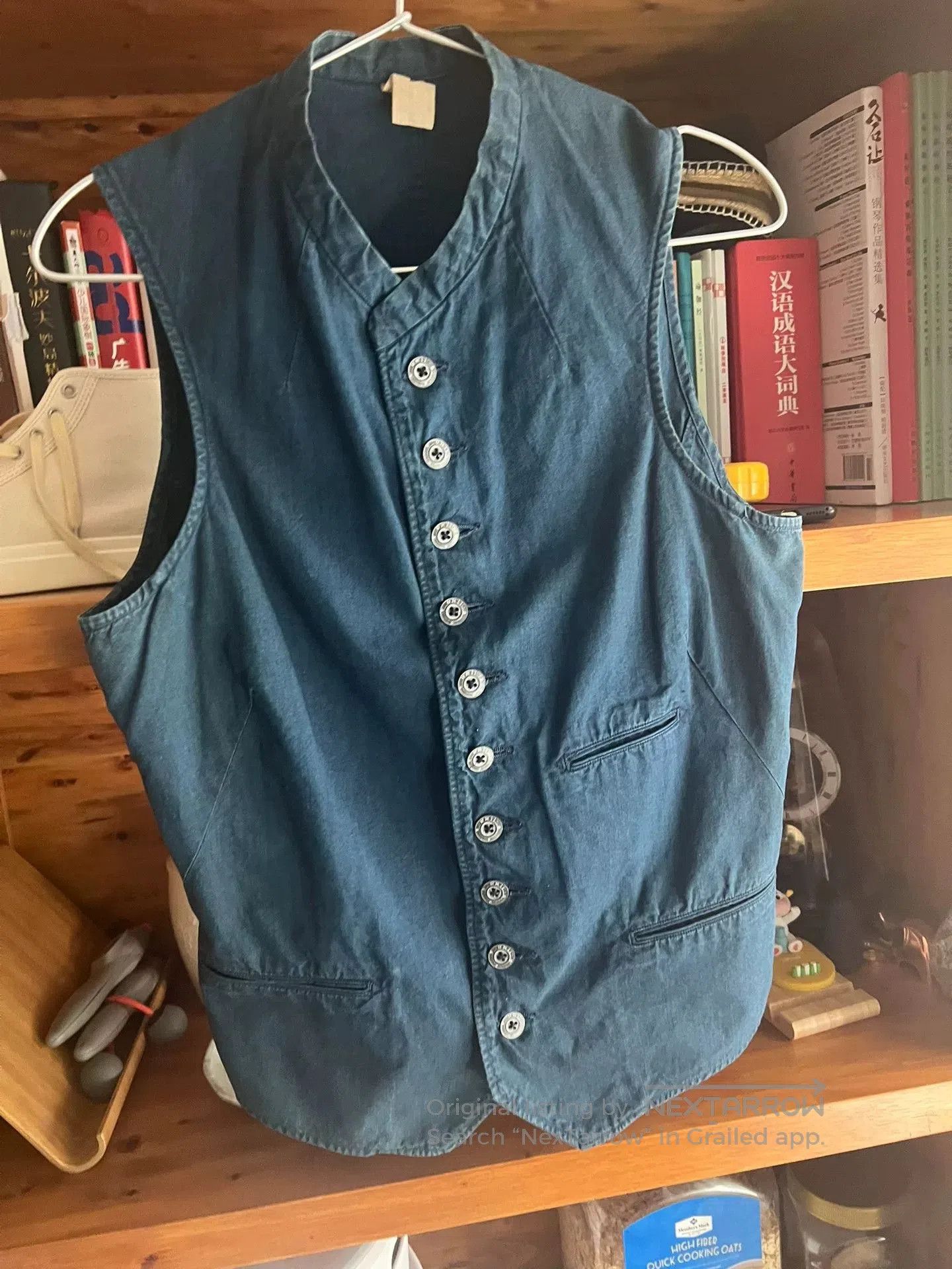 Japanese Brand Denim Vest with Paris Buttons. Size M / US 6-8 / IT 42-44 - 2 Thumbnail