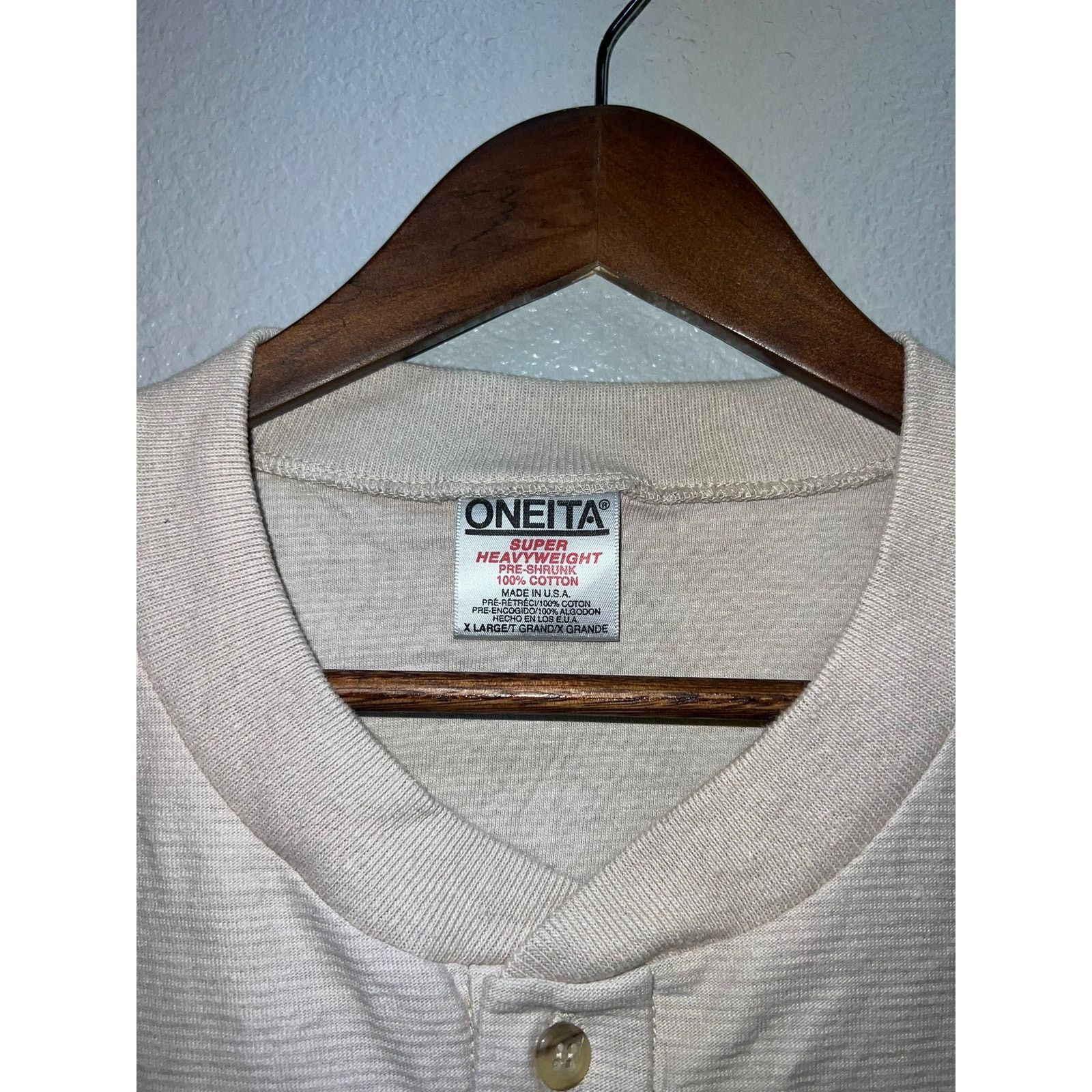 Vintage Vintage Oneita Power-T Shirt Brown 1/4 Shirt Tee 90s X-Large Size US XL / EU 56 / 4 - 5 Thumbnail