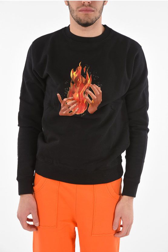 Off-White o1y0325 Logo Crewneck Sweatshirt in Black Size US S / EU 44-46 / 1 - 1 Thumbnail
