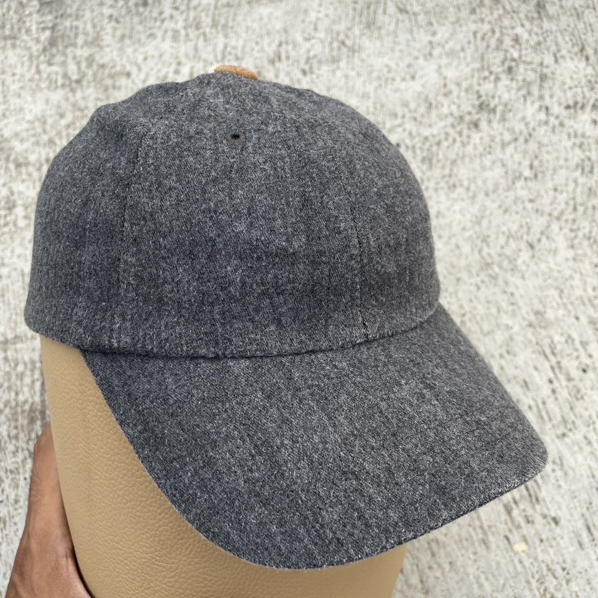 Japanese Brand Blank gray unique fabric hat with brown under visor Size ONE SIZE - 6 Thumbnail