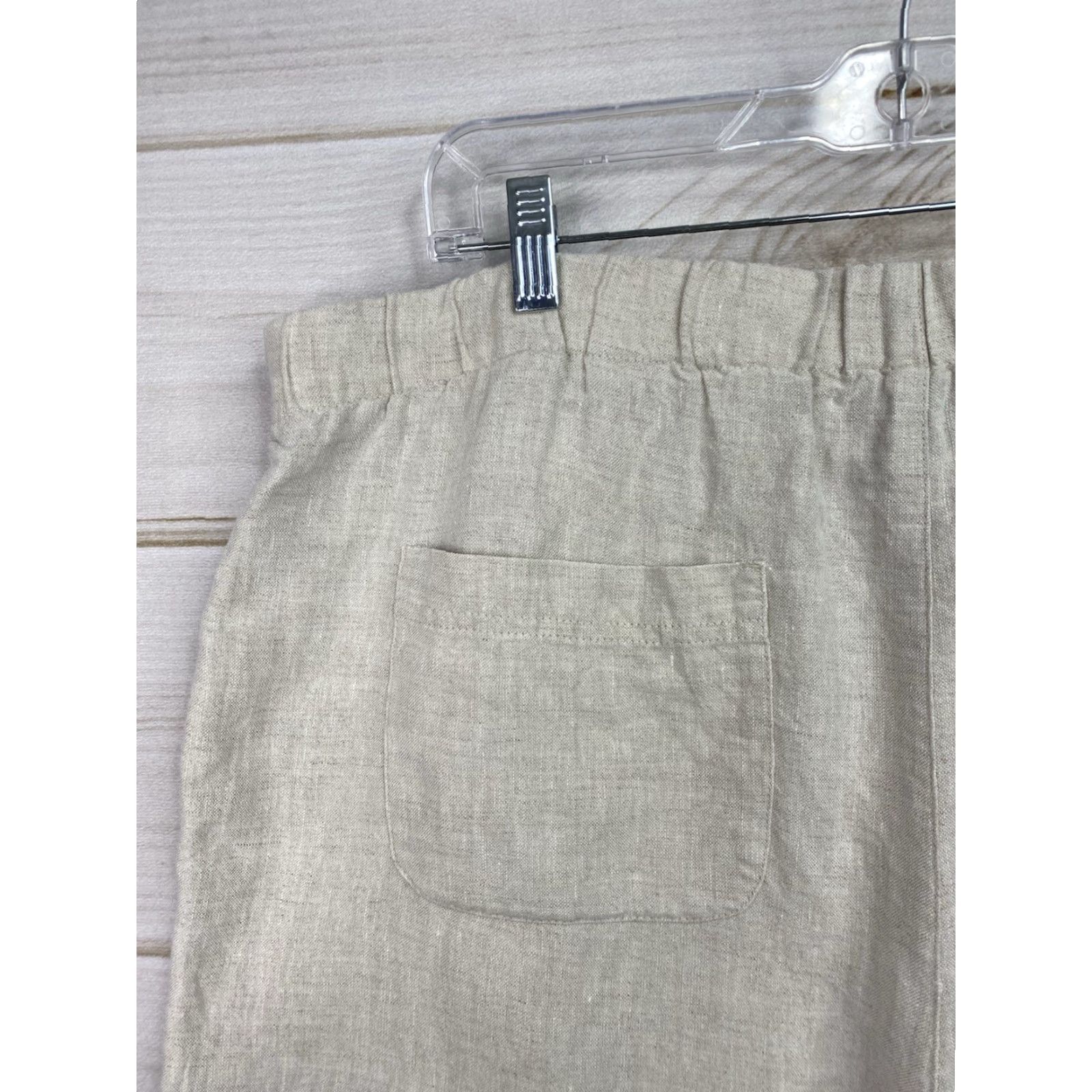 Vintage Chicos Linen Pants Wide-Leg Cropped Beige XS-XL 3 US XL Relaxed Beach Bohemian Womens Pants Size 40" / US 18 - 5 Thumbnail