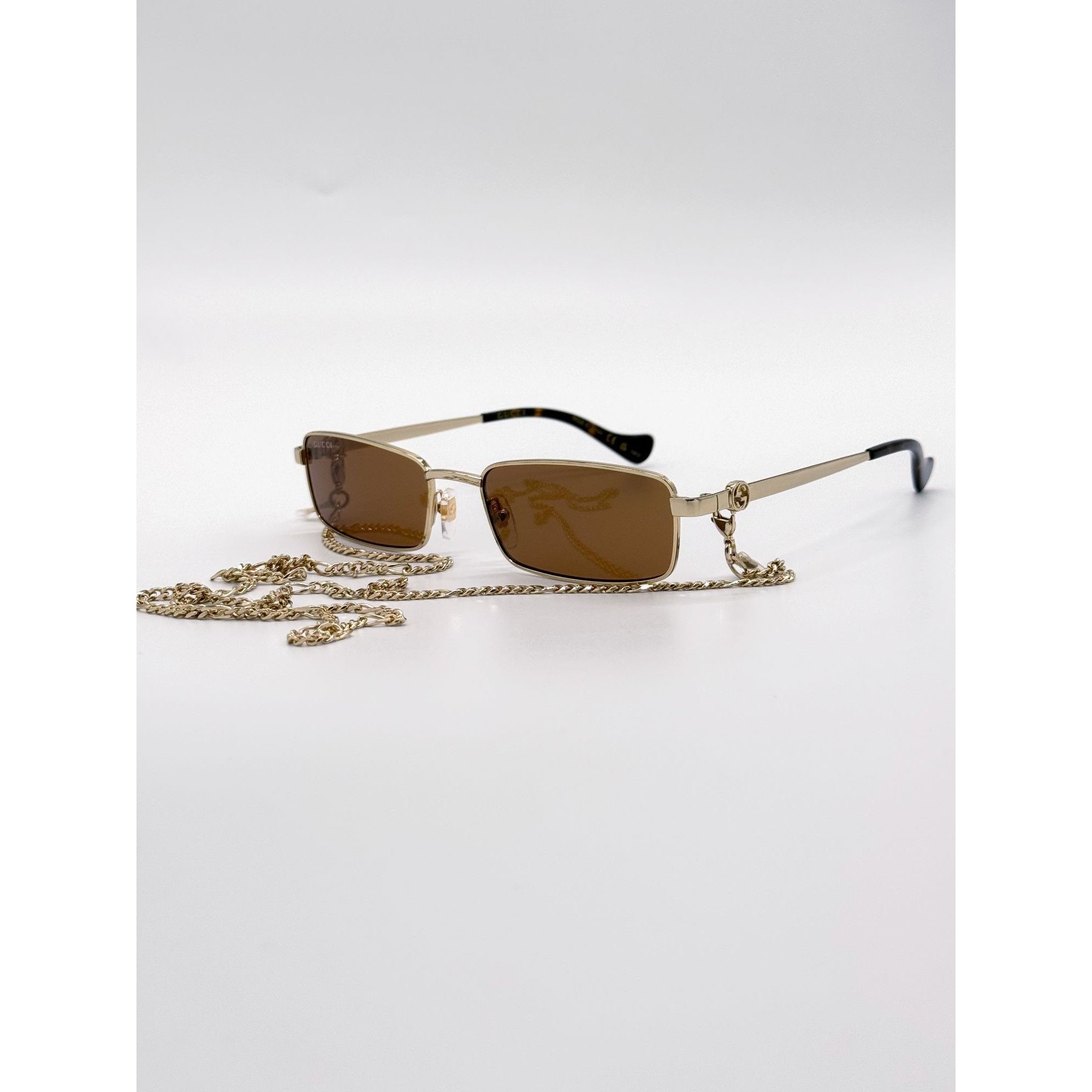 Gucci NEW GUCCI SUNGLASSES GG1600S 002 GOLD WOMEN WITH CHAIN Size ONE SIZE - 2 Thumbnail