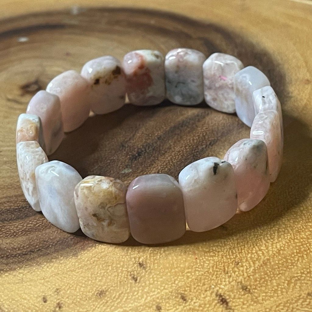 Other Pink flower agate soft bangle bracelet beaded beads new hand Size ONE SIZE - 12 Thumbnail