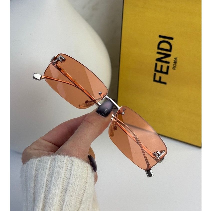 Fendi SALE! Fendi FE4172US First Rimless Orange Square Sunglasses Size ONE SIZE - 7 Thumbnail