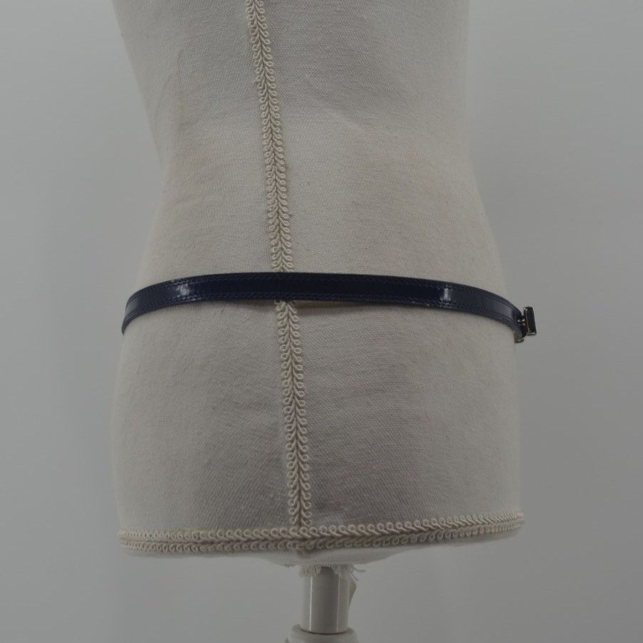 Other Navy Blue Skinny Dress Belt Faux Leather Minimalist Large Size ONE SIZE - 8 Thumbnail