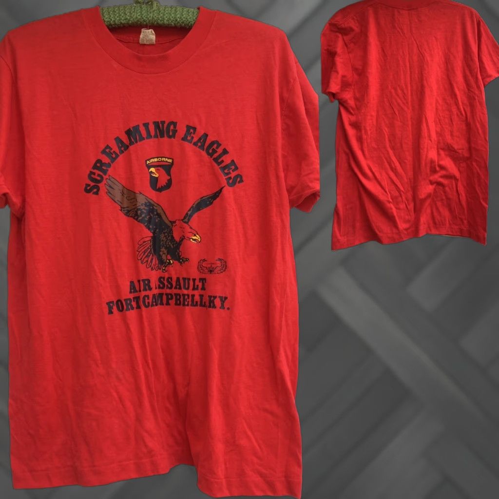 Vintage Vtg Screaming Eagles Air Assault Fort Campbell KY T-Shirt Screen Stars Size XL Size US XL / EU 56 / 4 - 1 Thumbnail