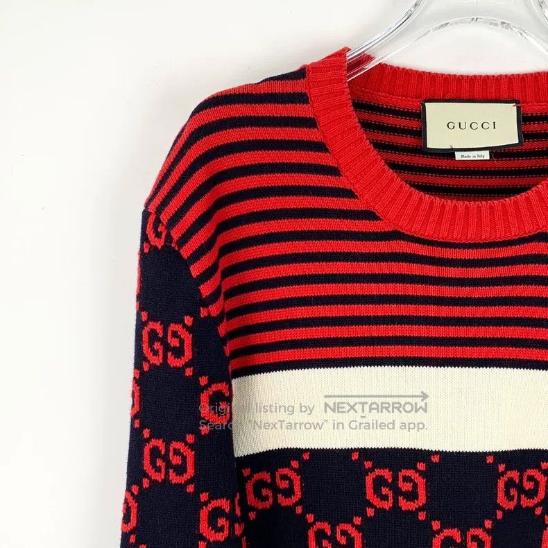 Gucci Gucci Colour-blocked striped logo jacquard full-print cott Size US L / EU 52-54 / 3 - 3 Thumbnail