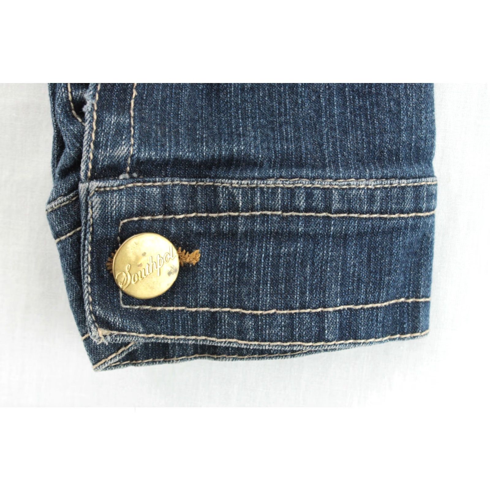 Southpole Y2K Southpole Short Cropped Denim Jean Jacket XL Medium Wash Button Detail Women Size 40" / US 18 - 5 Thumbnail