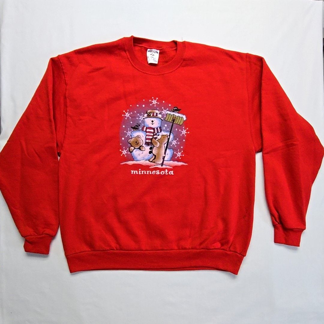 Jerzees Vintage Minnesota Snowman Sweatshirt L Christmas Pullover Size US L / EU 52-54 / 3 - 1 Thumbnail