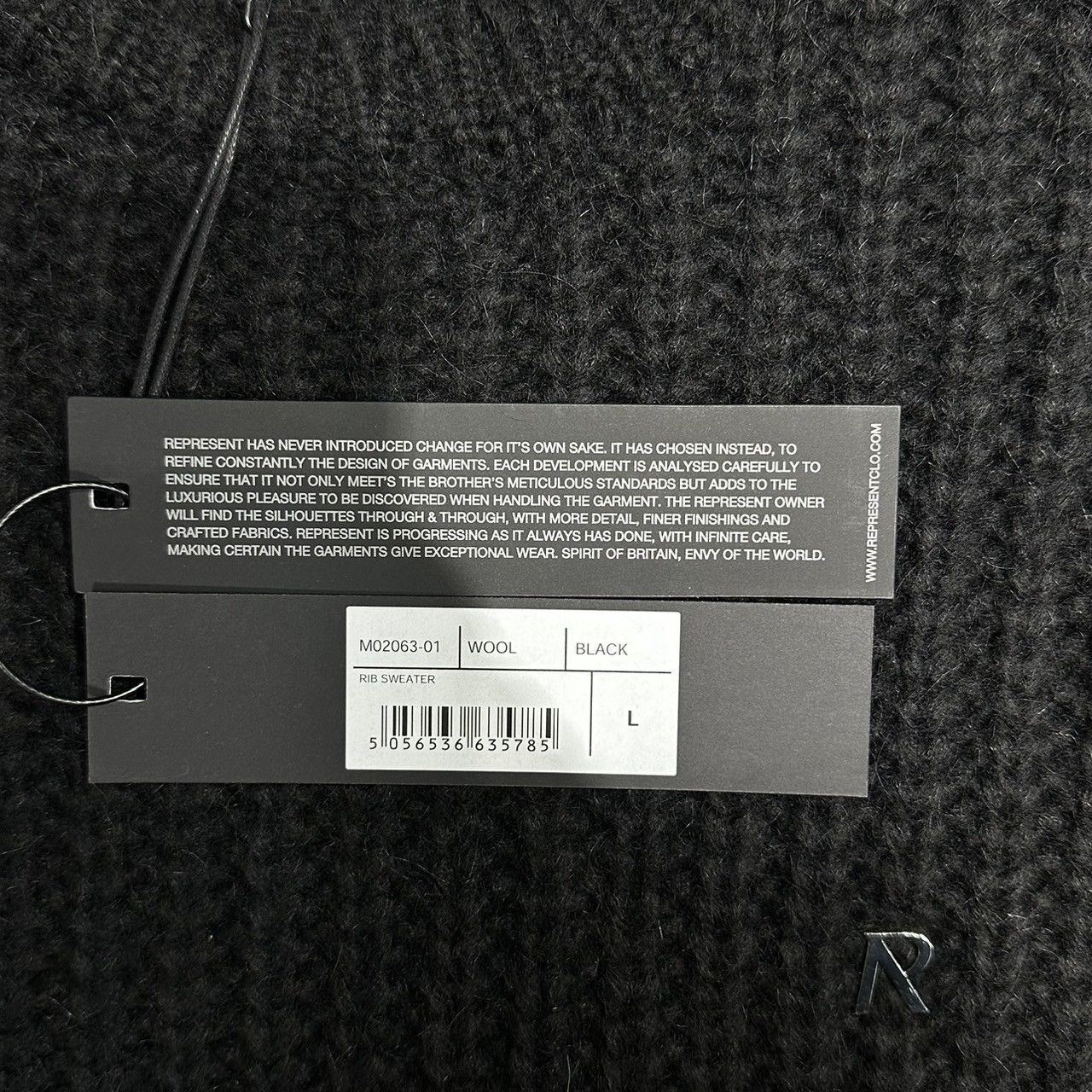 Represent Clo. Represent Heavy Rib Sweater - Black Size US L / EU 52-54 / 3 - 4 Thumbnail