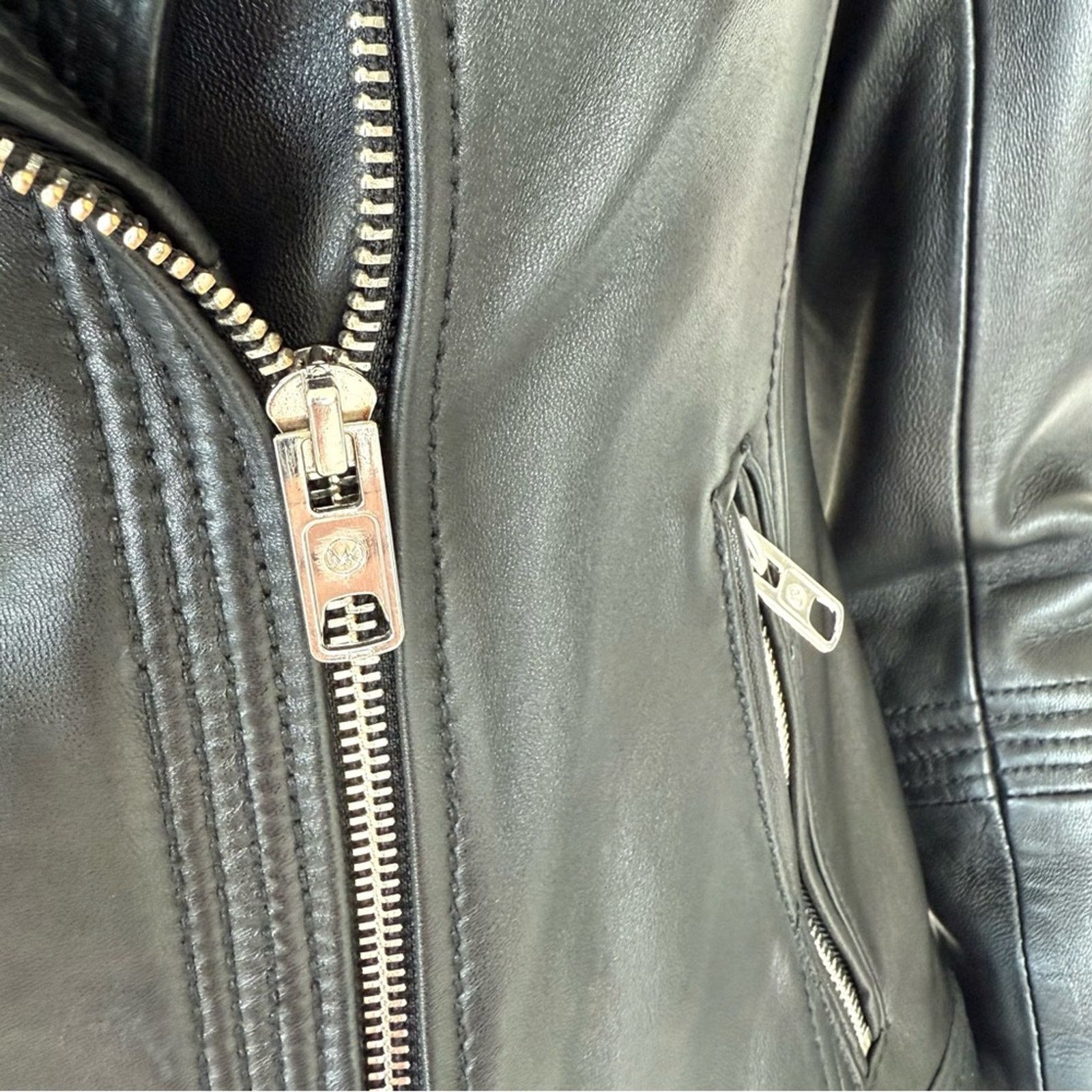Michael Bastian Michael Kors moto leather women jacket size 6 US Size M / US 6-8 / IT 42-44 - 3 Thumbnail