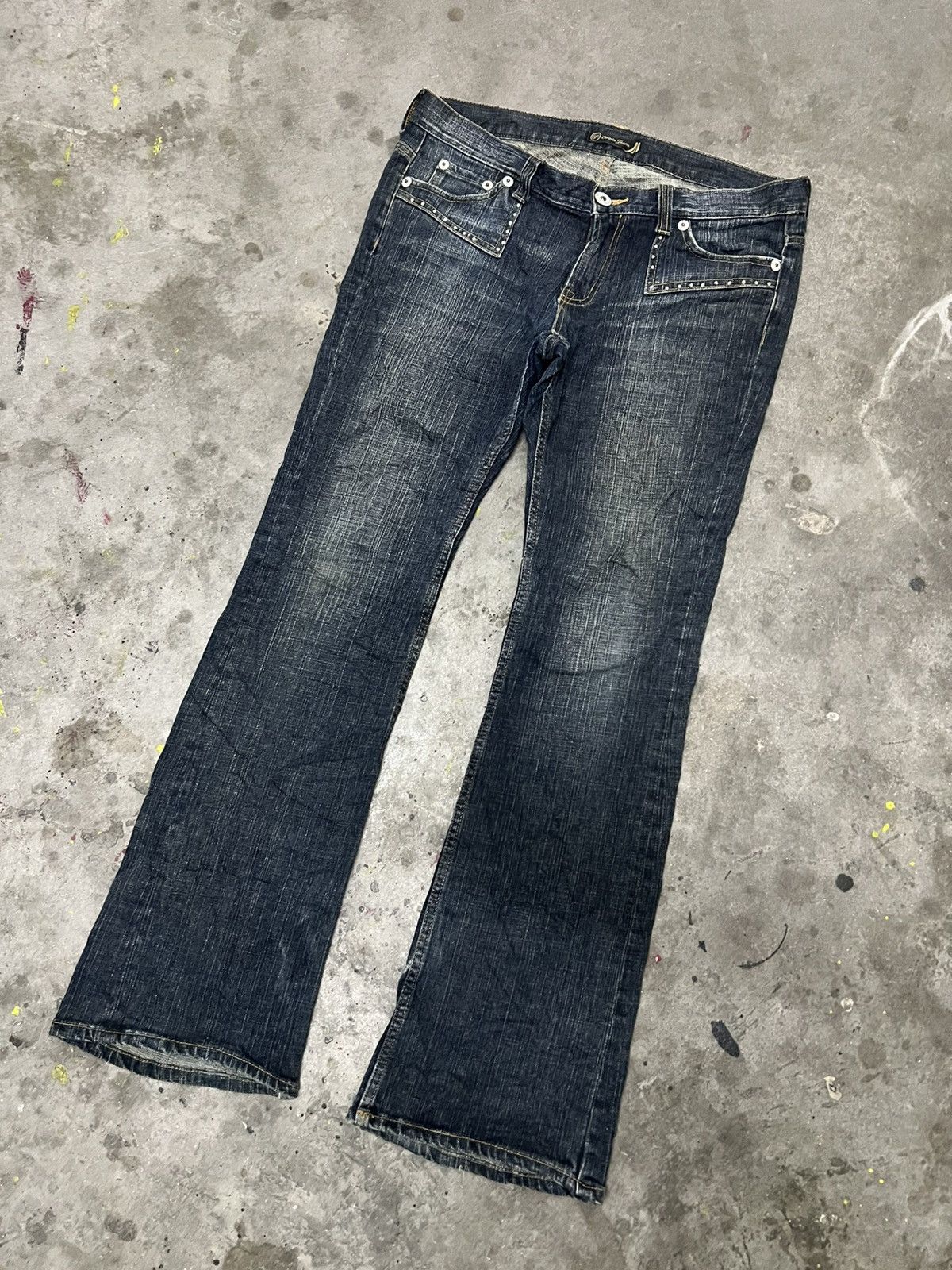 Designer × Japanese Brand FLARED🔥ORIRIN JEANS STUDED DENIM PANT Size US 32 / EU 48 - 5 Thumbnail