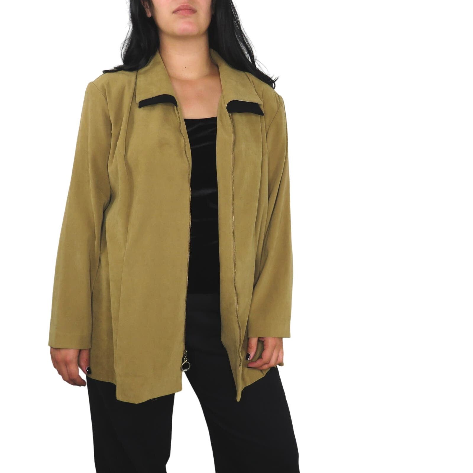 Vintage 80s Vintage Jacket Tan & Black Suede Casual Jacket Large Size L / US 10 / IT 46 - 3 Thumbnail