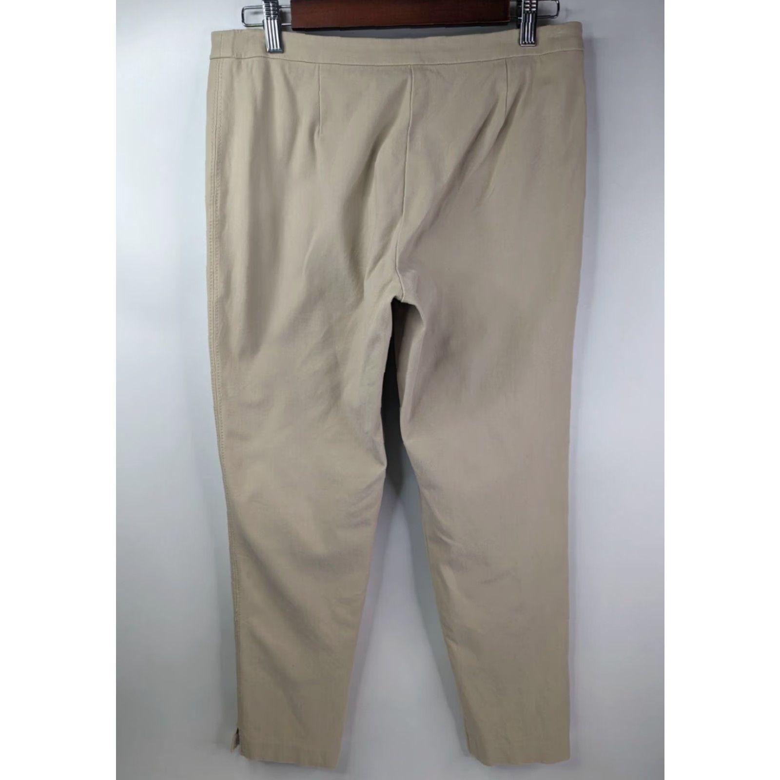 Vintage VINTAGE Sigrid Olsen Signature Pants Beige Cropped Women 6 Cotton Blend Mid Rise Flat Front Knit Modern Tan 1980s 1990s Mens Womens Boys Girls Size 28" / US 6 / IT 42 - 4 Thumbnail