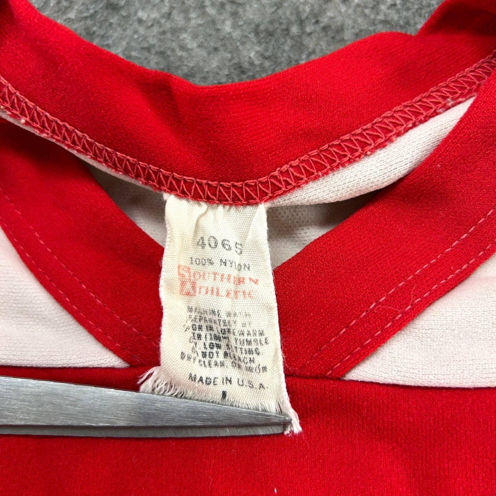 Vintage VINTAGE Southern Athletic Jersey Mens L Red White Nylon 60s USA Shirt Size US L / EU 52-54 / 3 - 2 Thumbnail