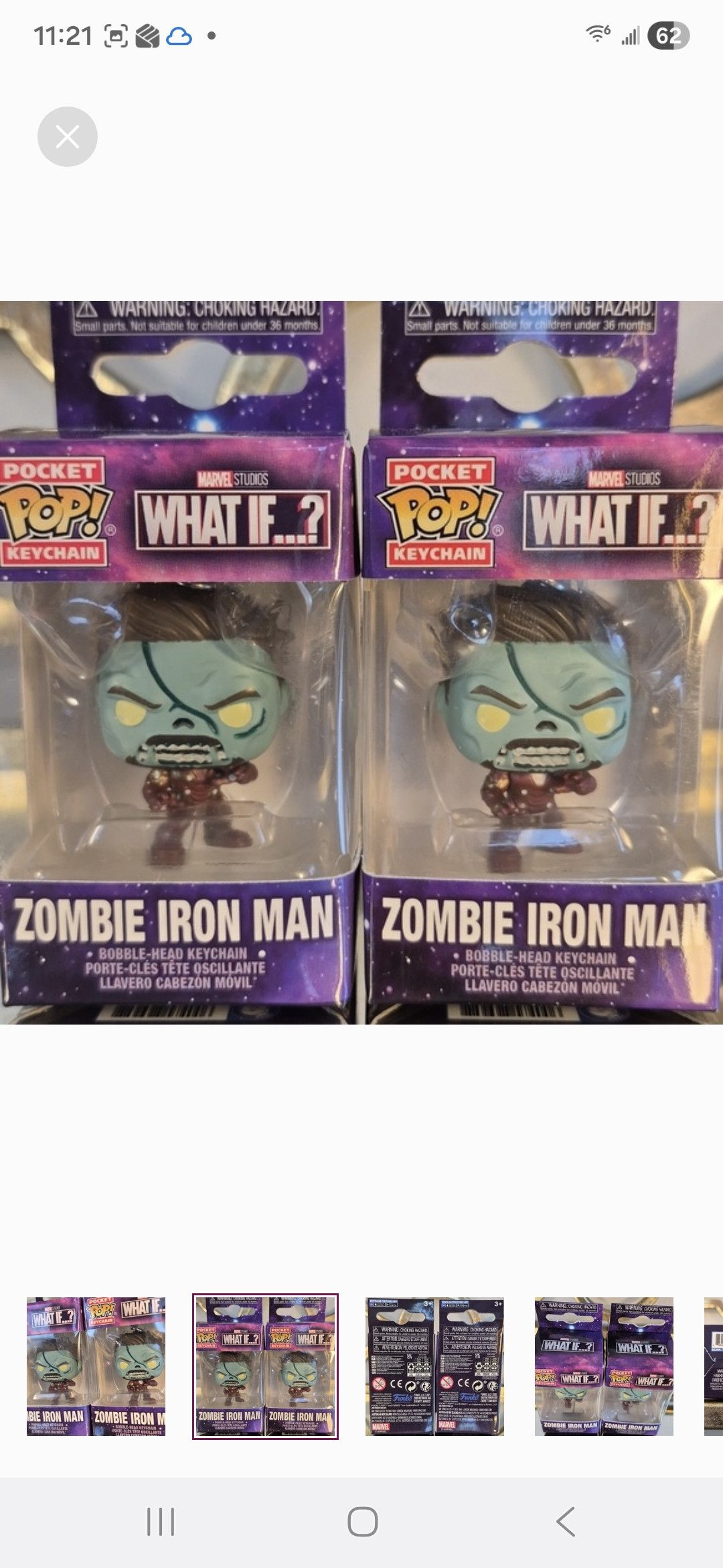Other 2 Funko × Marvel ZOMBIE IRON MAN-What if?Pocket POP Keychain Size ONE SIZE - 2 Thumbnail
