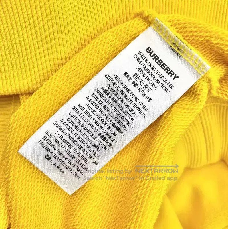 Burberry Burberry Yellow Cotton Women's Hoodie. Size XXS / US 00 / IT 34 - 4 Thumbnail