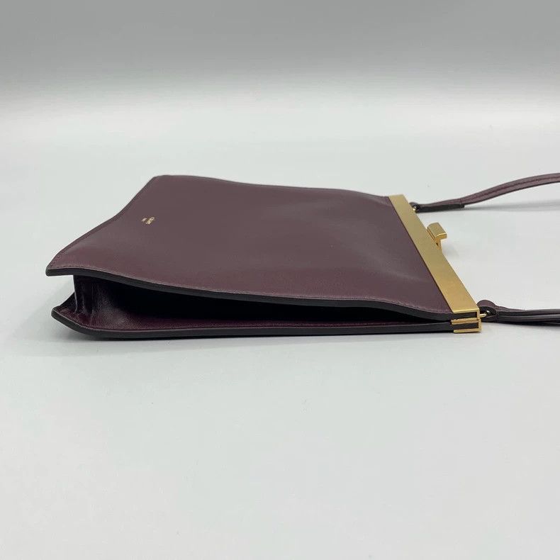 Celine Celine Clasp Crossbody Bag in Burgundy Size ONE SIZE - 5 Thumbnail