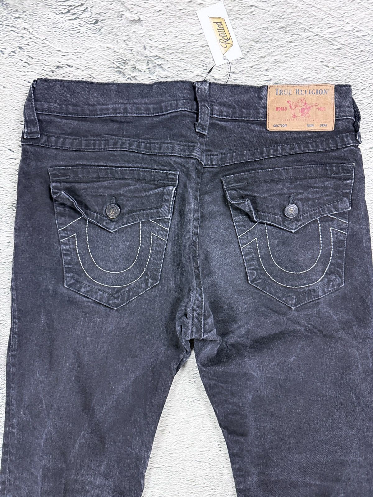 True Religion True Religion black jeans white horseshoe logo Y2K Rocco Size US 34 / EU 50 - 2 Thumbnail