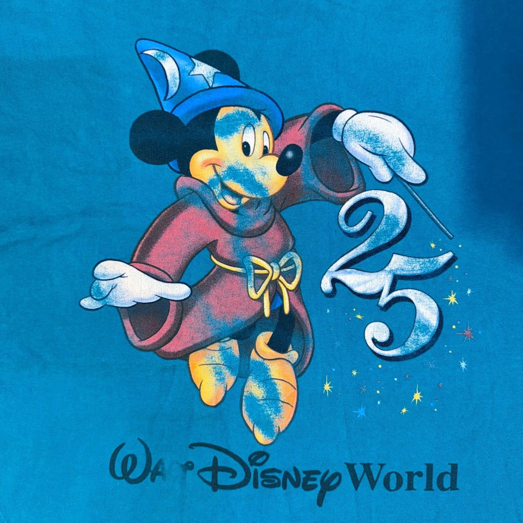 Disney VINTAGE Walt Disney 90s Mickey Fantasia T-Shirt XL Crew Neck Men Blue Cotton Logo Graphic Print Short Sleeve 1990s Size US XL / EU 56 / 4 - 2 Thumbnail