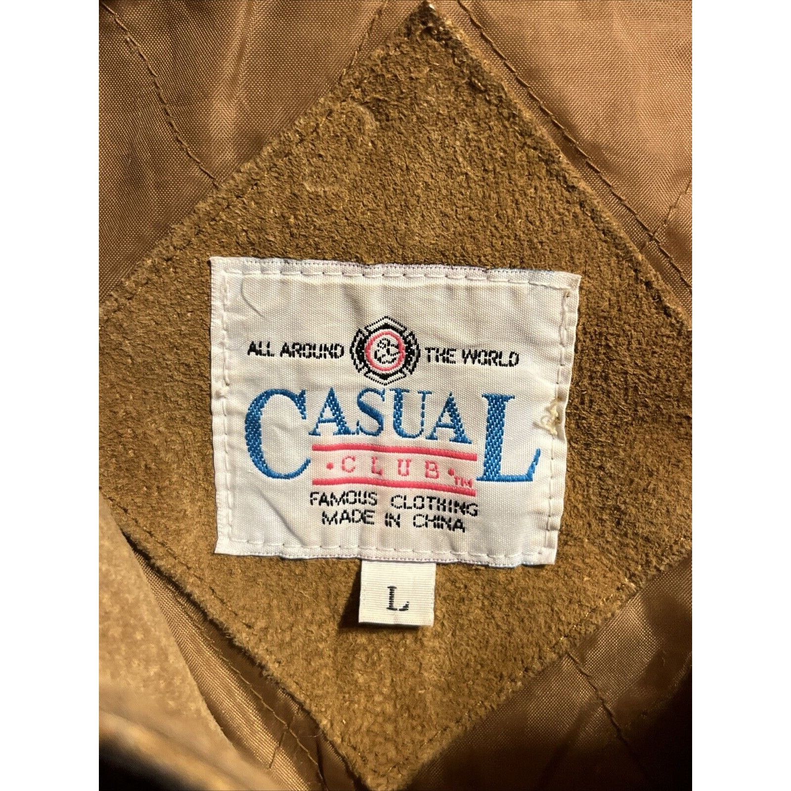 Other Casual Club VTG Mens Large Brown Suede Leather LS Zip Jacket Size US L / EU 52-54 / 3 - 3 Thumbnail