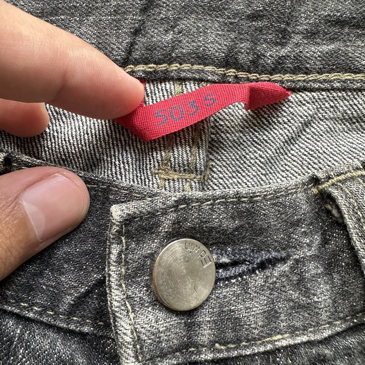 Edwin × Jean × Vintage Vintage Black Edwin Faded Distressed Denim Jean Pant W28 Size US 28 / EU 44 - 4 Thumbnail