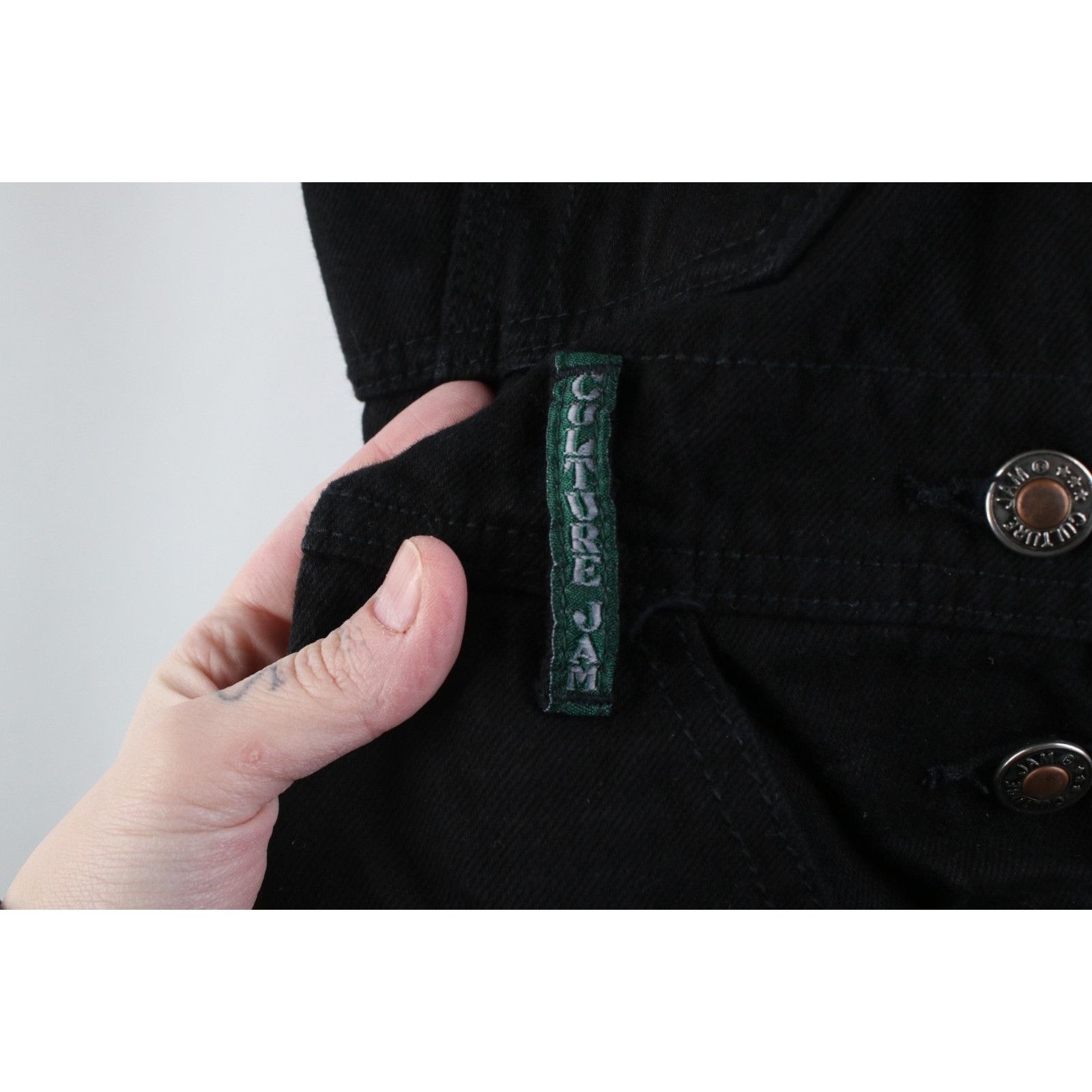 Vintage Deadstock Vintage 90s Streetwear Baggy Denim Shortalls Size 26" / US 2 / IT 38 - 6 Thumbnail
