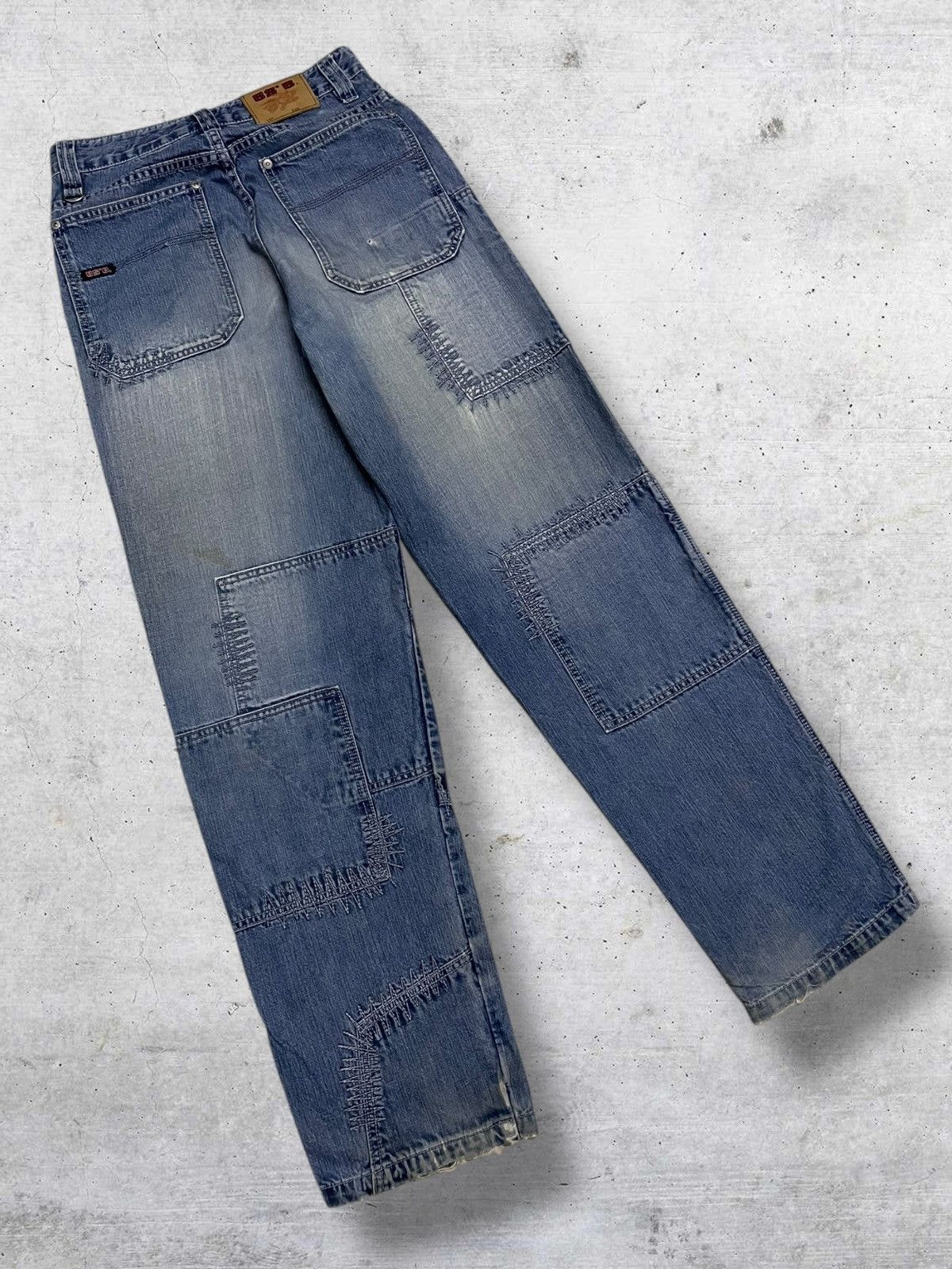 Japanese Brand VINTAGE B.SB JAPAN DESIGNER 1990S PATCHWORK MUDWASH DENIM Size US 28 / EU 44 - 9 Thumbnail