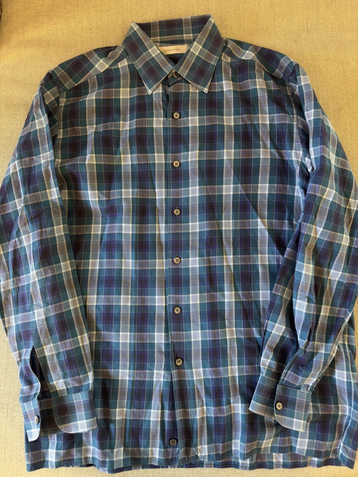 Ermenegildo Zegna Ermenegildo Zegna Vintage Check Sport Shirt Size US XL / EU 56 / 4 - 4 Thumbnail