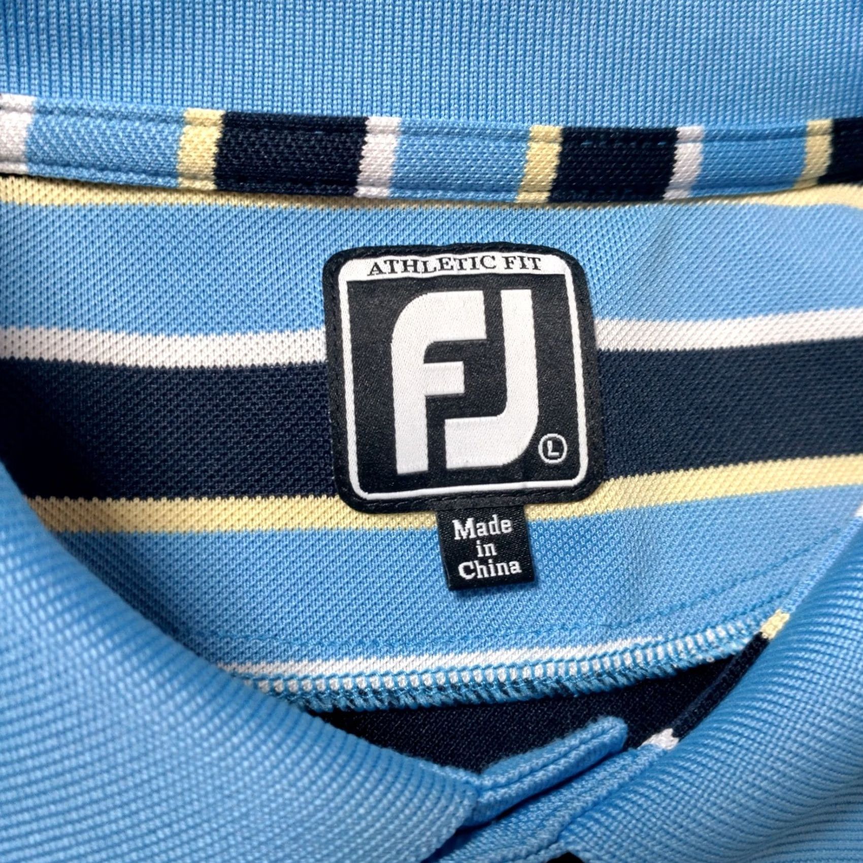 Footjoy VINTAGE FootJoy Polo Shirt Men L Striped Blue Quicksilver Golf Club PA Golf Embroidered Sleeve Logo Polo Shirt Mens Size US L / EU 52-54 / 3 - 6 Thumbnail