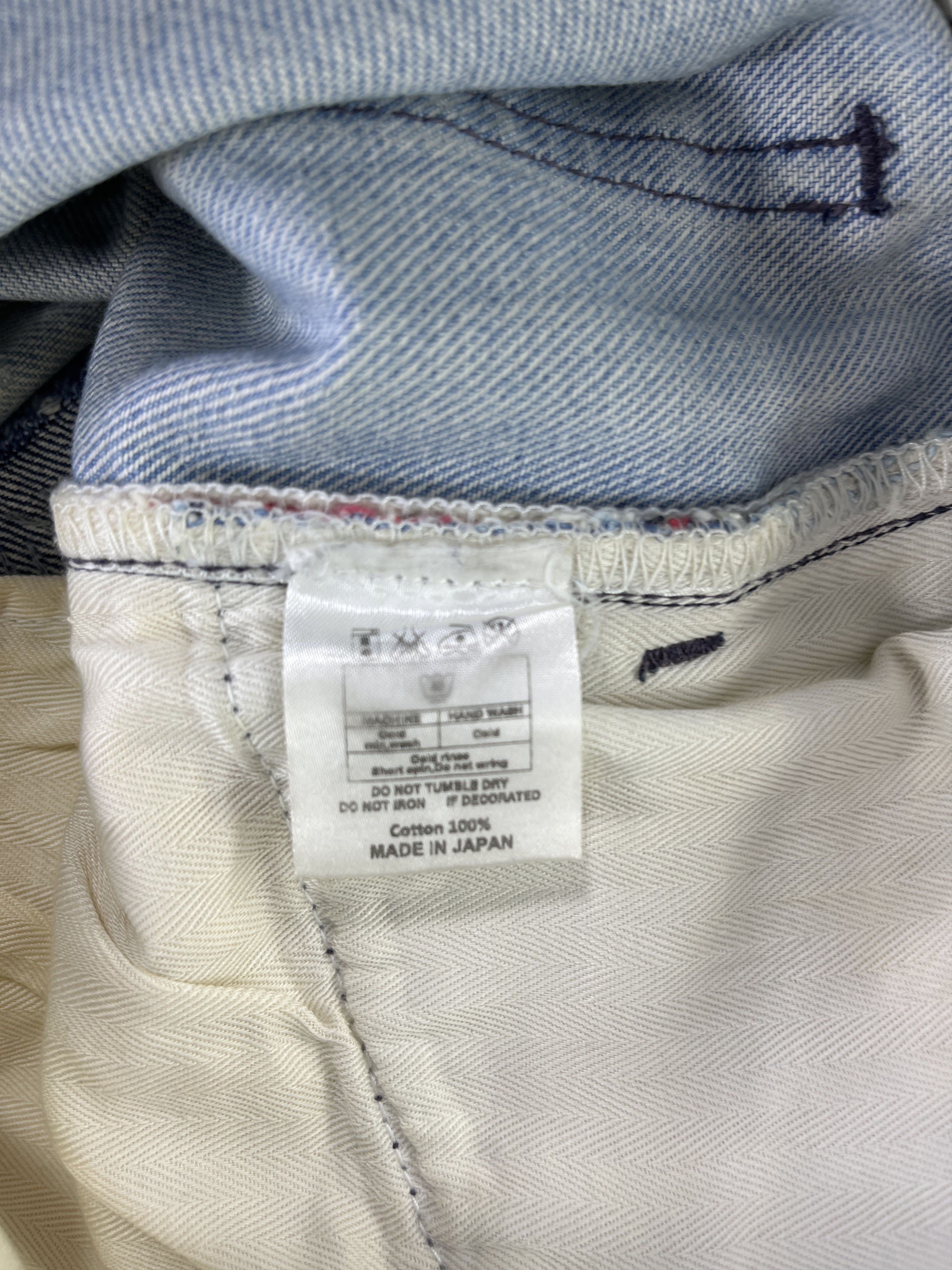 Japanese Brand NO ID Distressed Jeans Red Line Denim - J835 Size 32" / US 10 / IT 46 - 6 Thumbnail