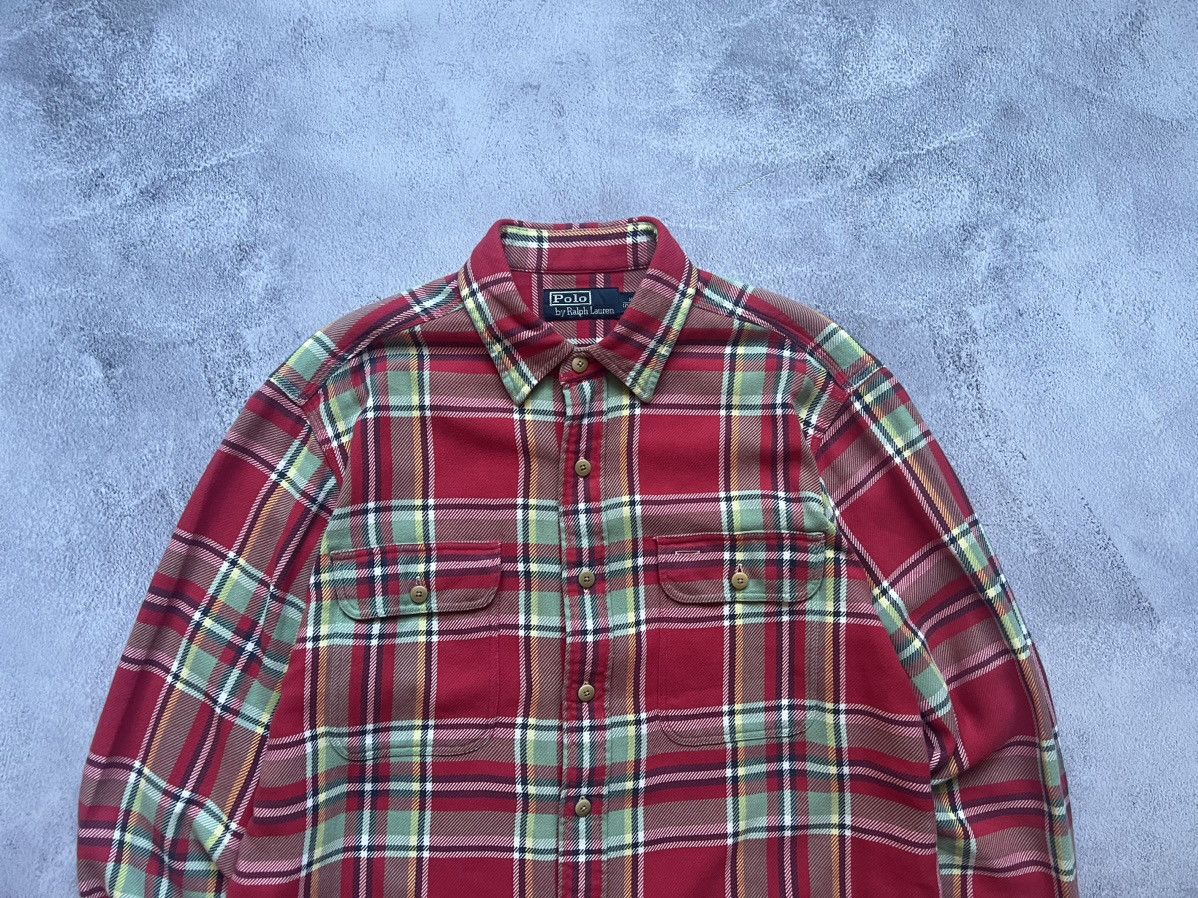 Polo Ralph Lauren × Vintage Polo Ralph Lauren Overshirt Cotton Flannel Light Jacket Size US M / EU 48-50 / 2 - 2 Thumbnail