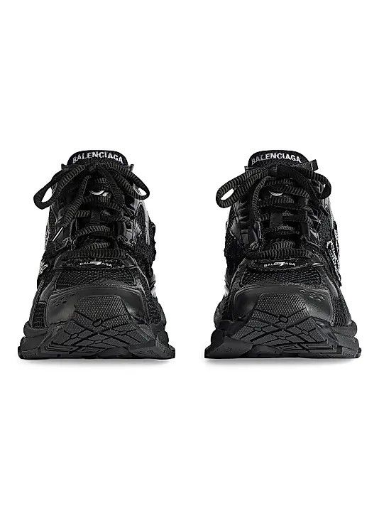 Balenciaga o1mt1gz0226 Runner Sneakers with Rhinestones In Black Size US 11 / IT 41 - 4 Thumbnail