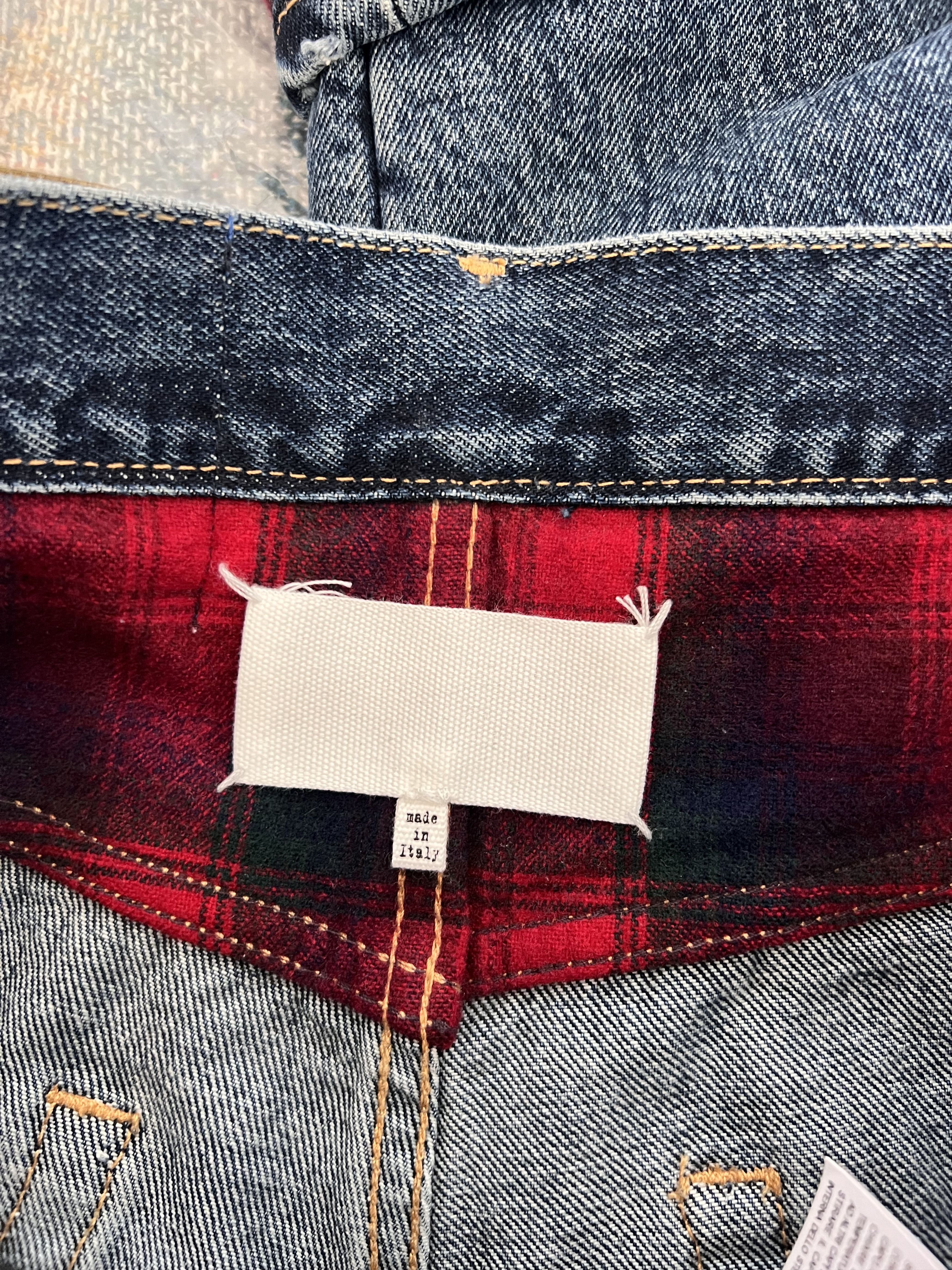 Maison Margiela × Pendleton Maison Margiela Pendleton Yoke Distressed Jeans in Indigo Size US 33 - 9 Thumbnail