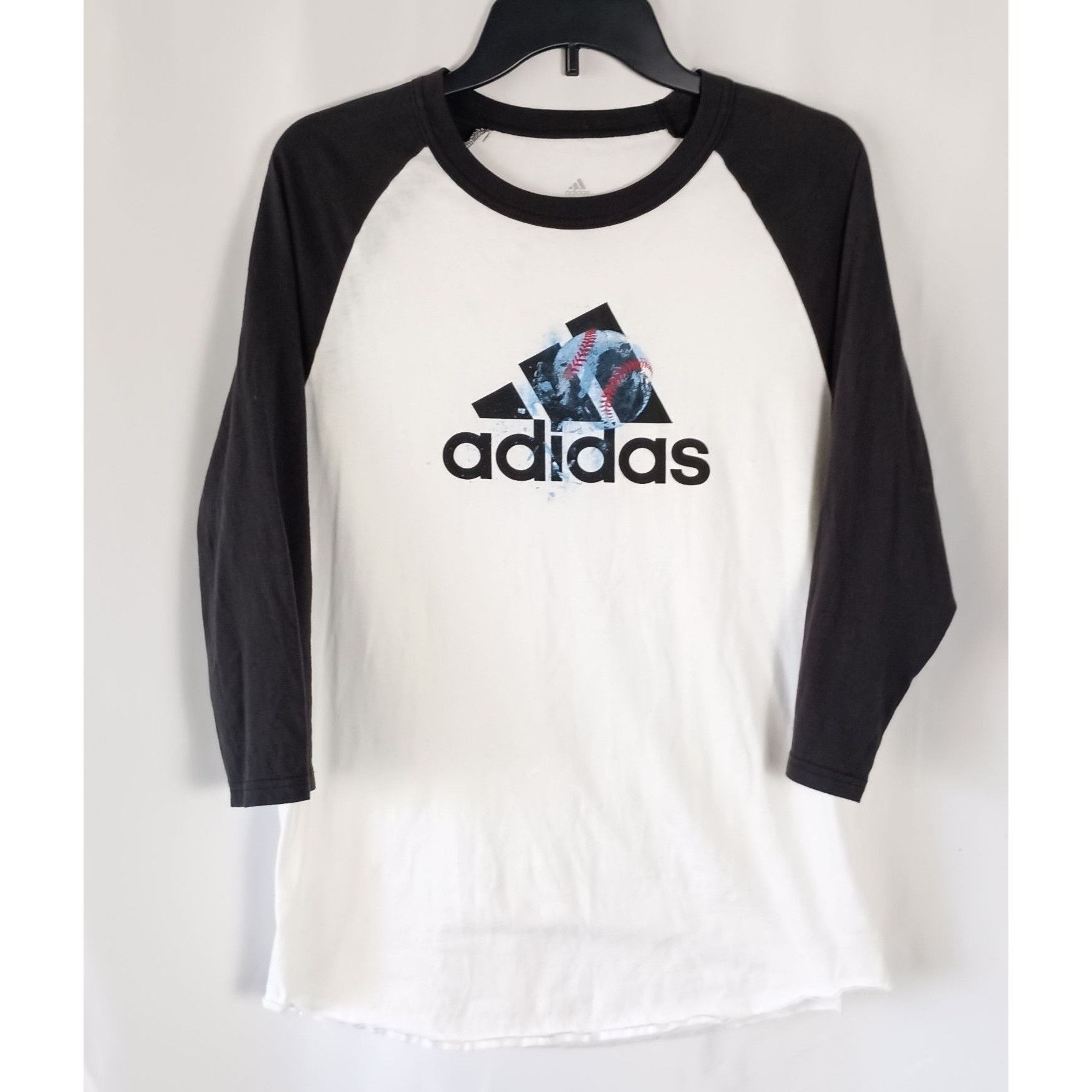 Adidas Adidas Mens Triple Stripe Graphic Baseball T Shirt White Bla Size US M / EU 48-50 / 2 - 1 Thumbnail