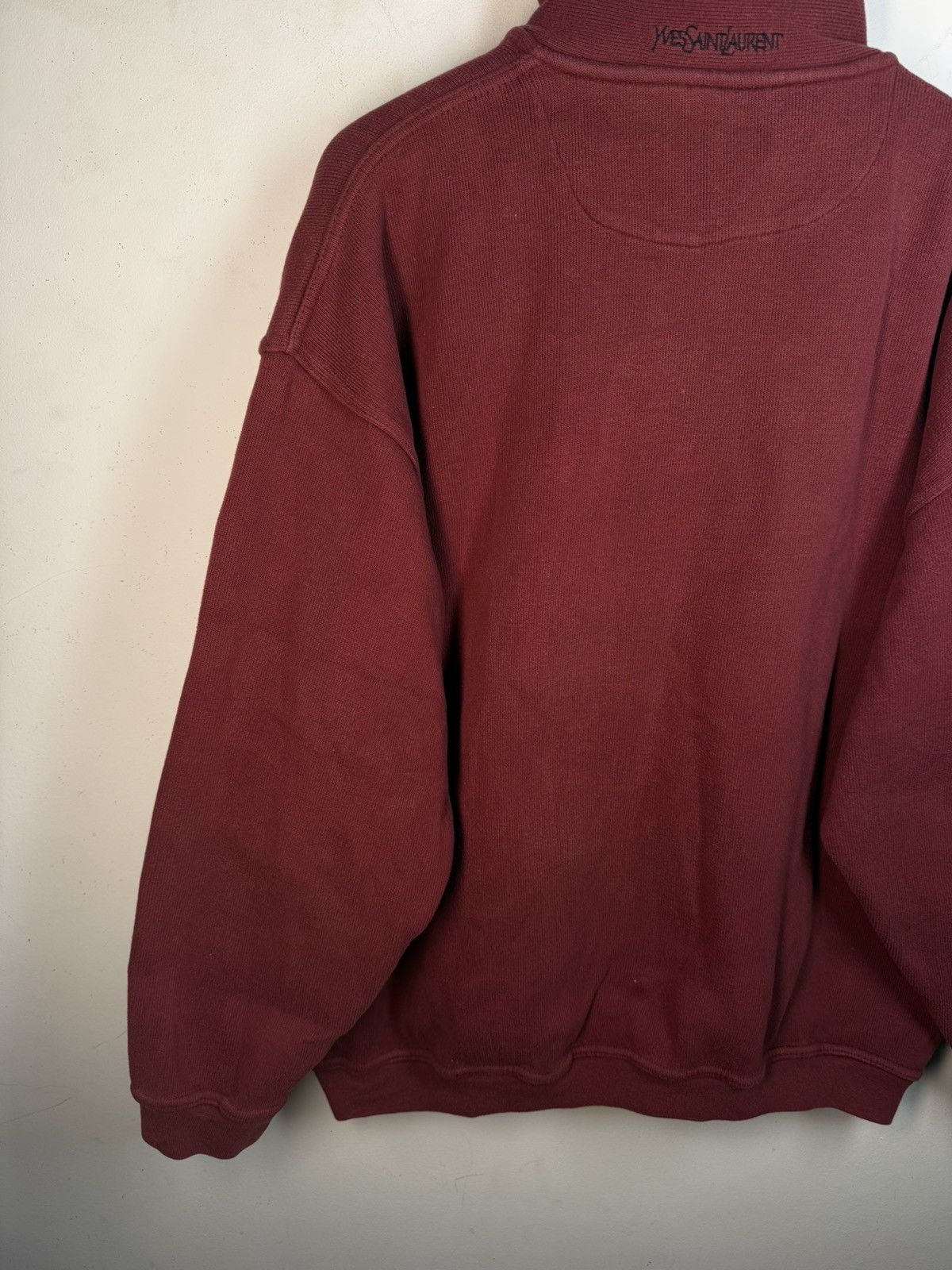 Yves Saint Laurent 90s YSL Sweatshirt 1/4 Quarter Zip Red Vintage Sweater Size US L / EU 52-54 / 3 - 20 Thumbnail