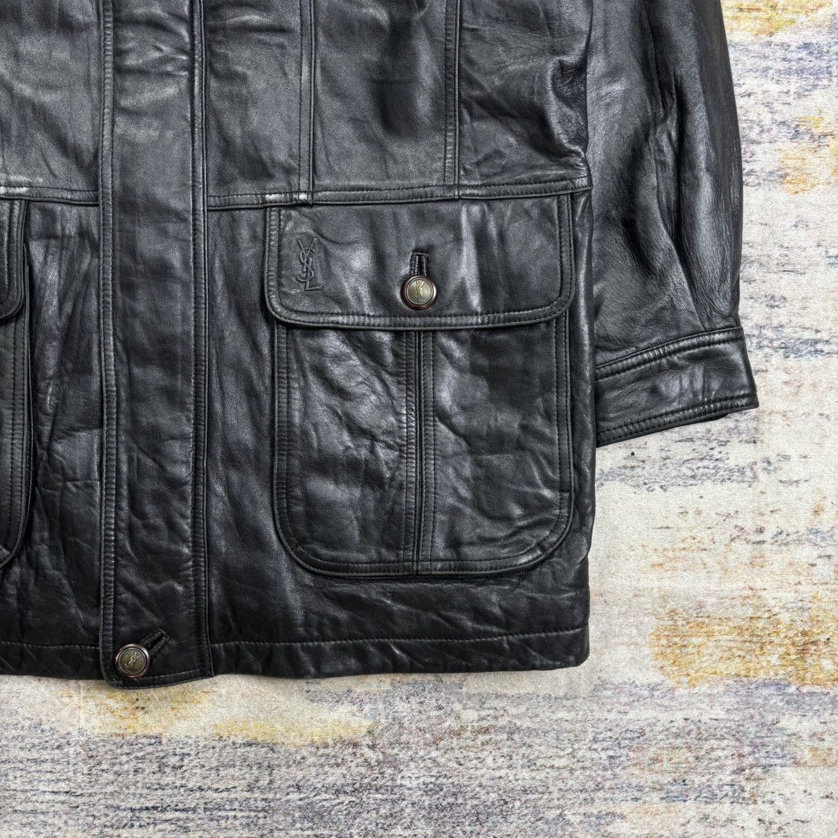 Yves Saint Laurent Vintage 90s Yves saint laurent embossed logo leather jacket Size US M / EU 48-50 / 2 - 7 Thumbnail