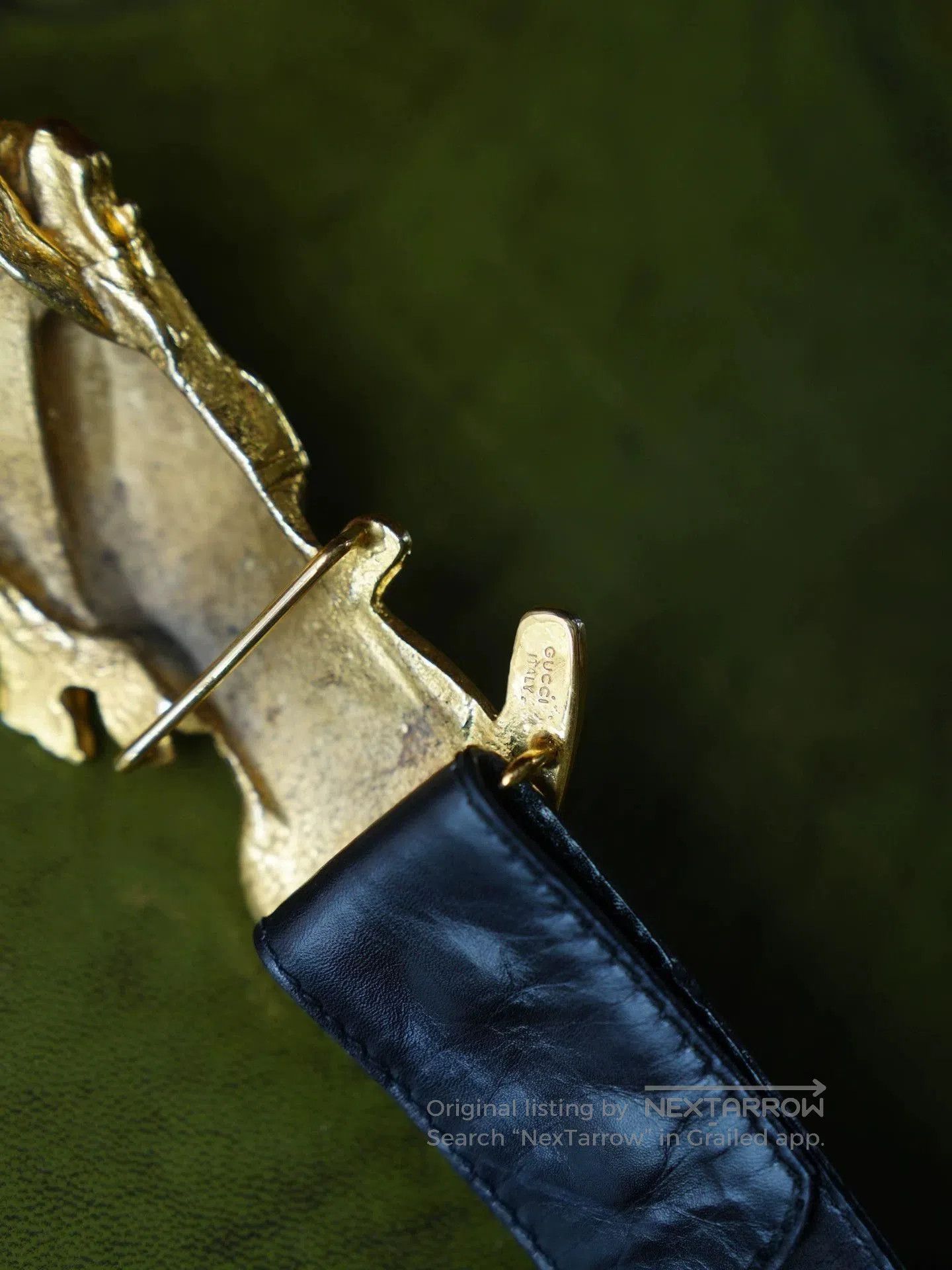 Gucci Black Belt with Gold Double Horse Head Buckle. Size ONE SIZE - 5 Thumbnail