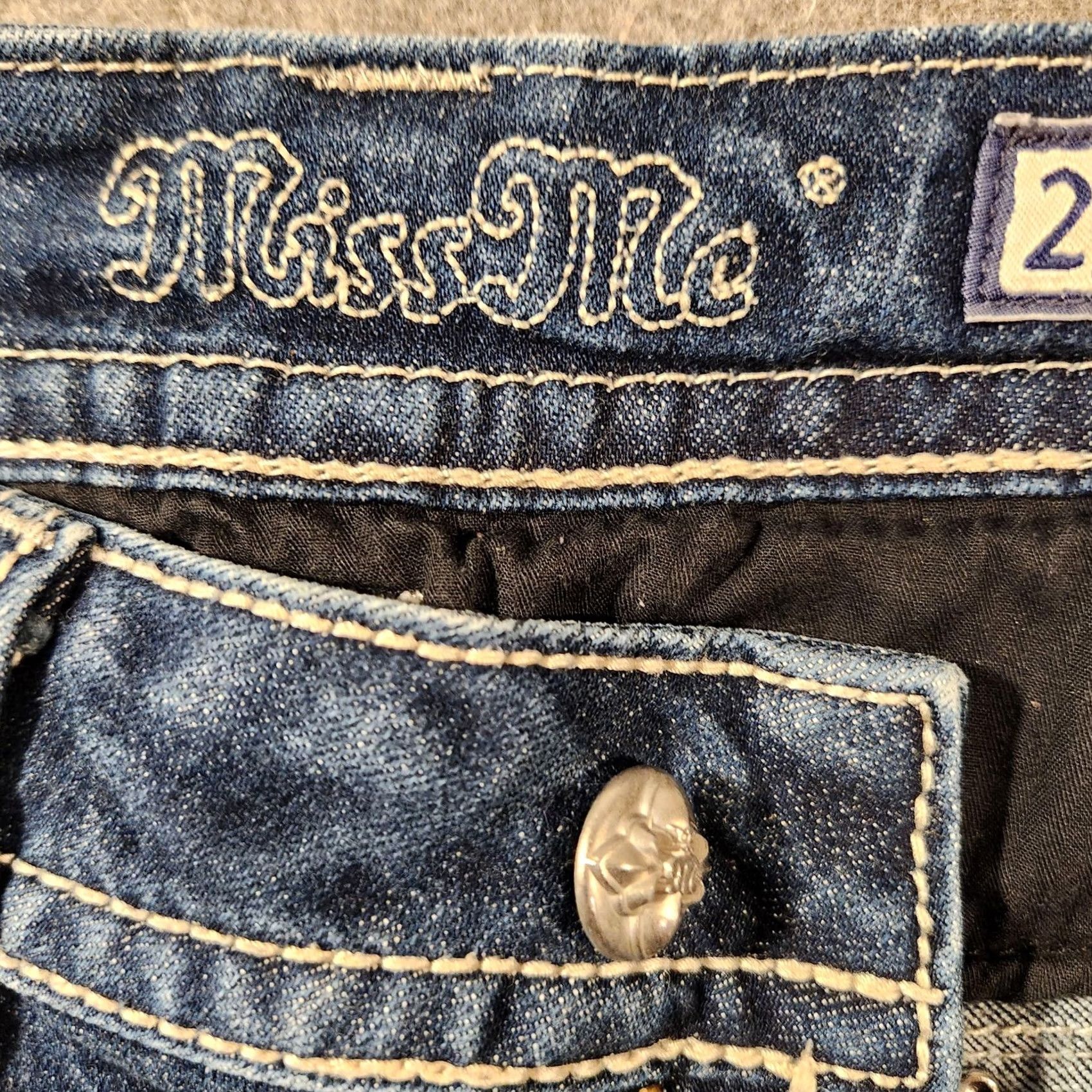 Miss Me VINTAGE Miss Me Jeans Womens 25 Blue Bootcut Low Rise Denim (Y2K Retro) Womens Boys Girls Mens Size 42" / US 20 - 5 Thumbnail