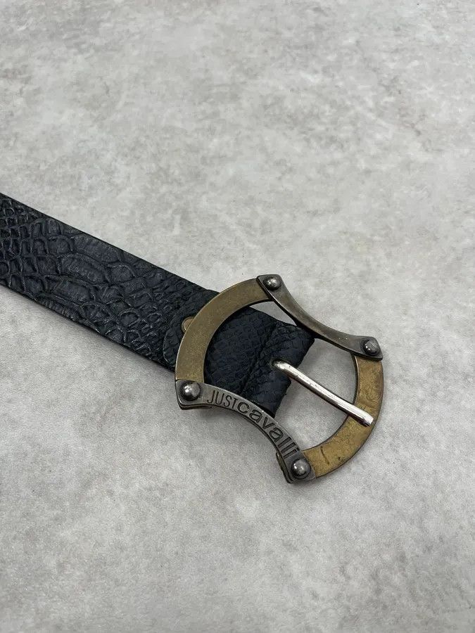 Just Cavalli 2010s Cavalli Black Python Effect Leather Belt Size ONE SIZE - 5 Thumbnail