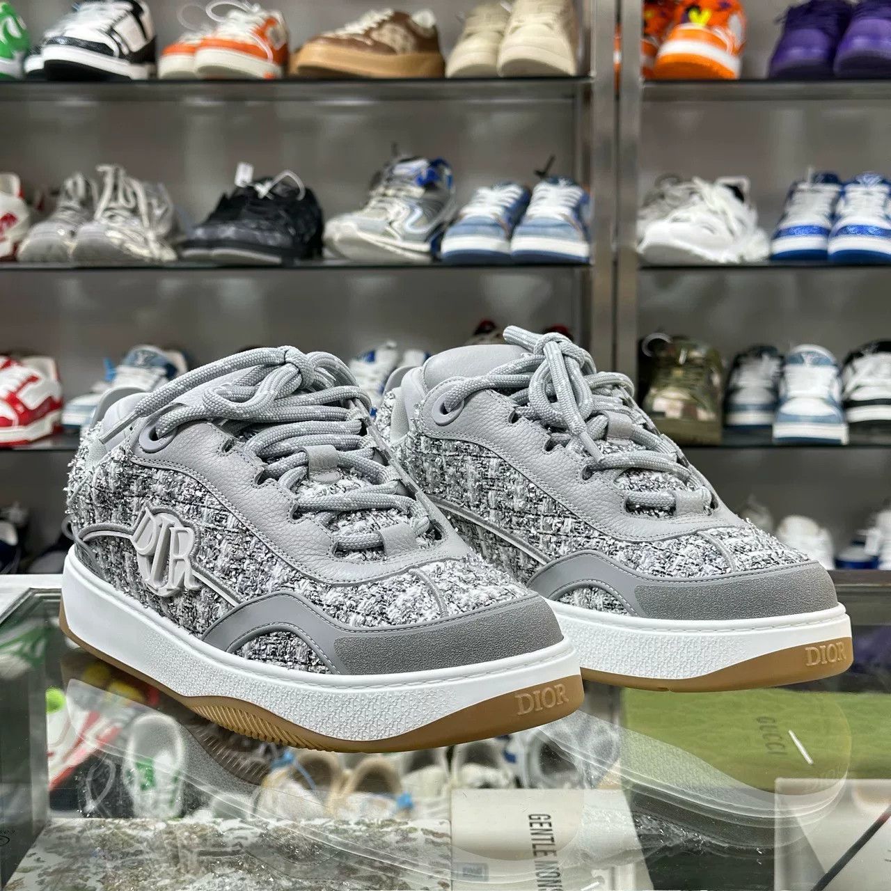Dior DIOR B9S Gray Wool Sneakers Size US 12 / EU 45 - 1 Thumbnail