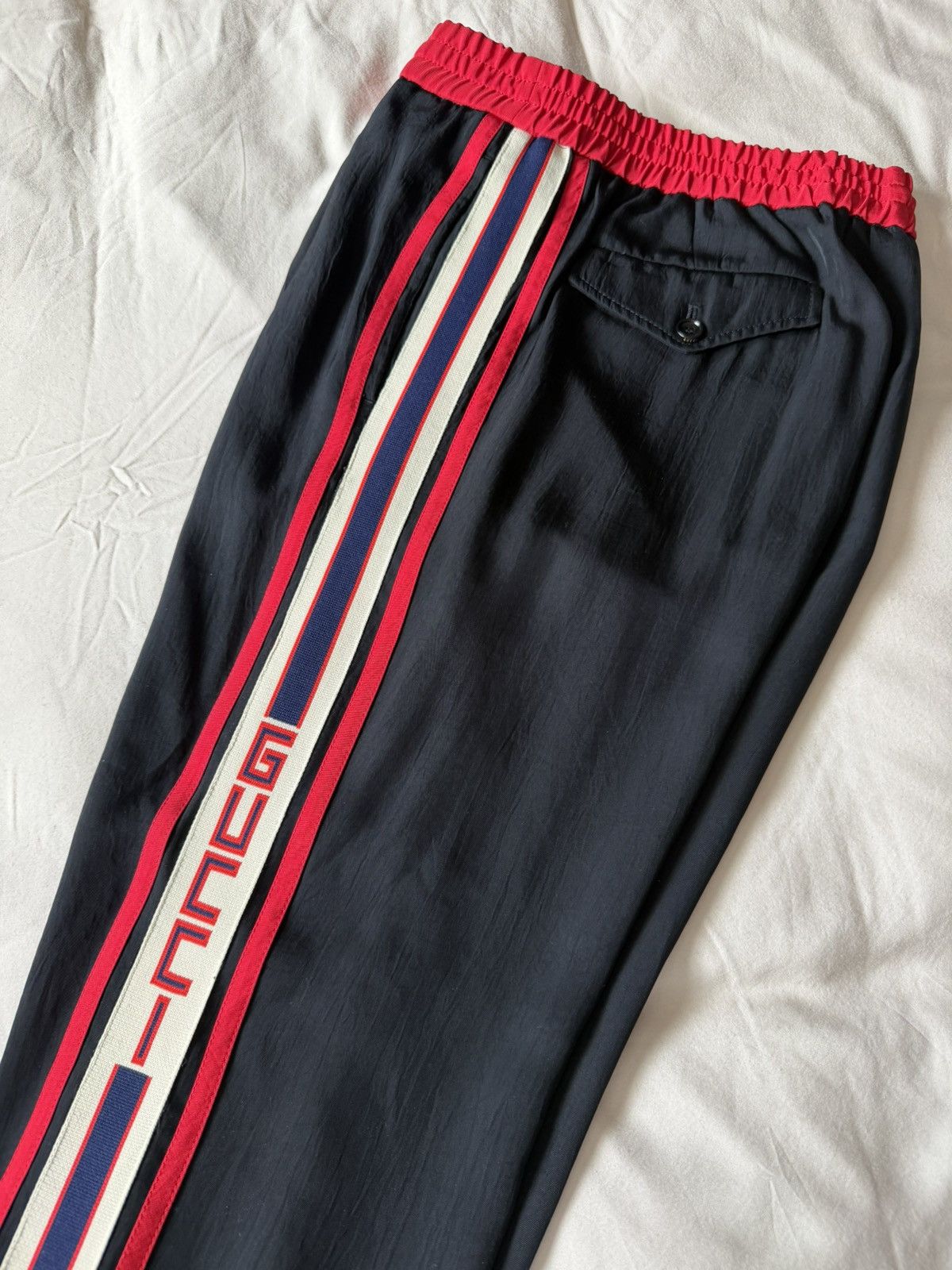 Gucci Gucci Pants Black w/ Web Stripe Logo Size US 32 / EU 48 - 2 Thumbnail