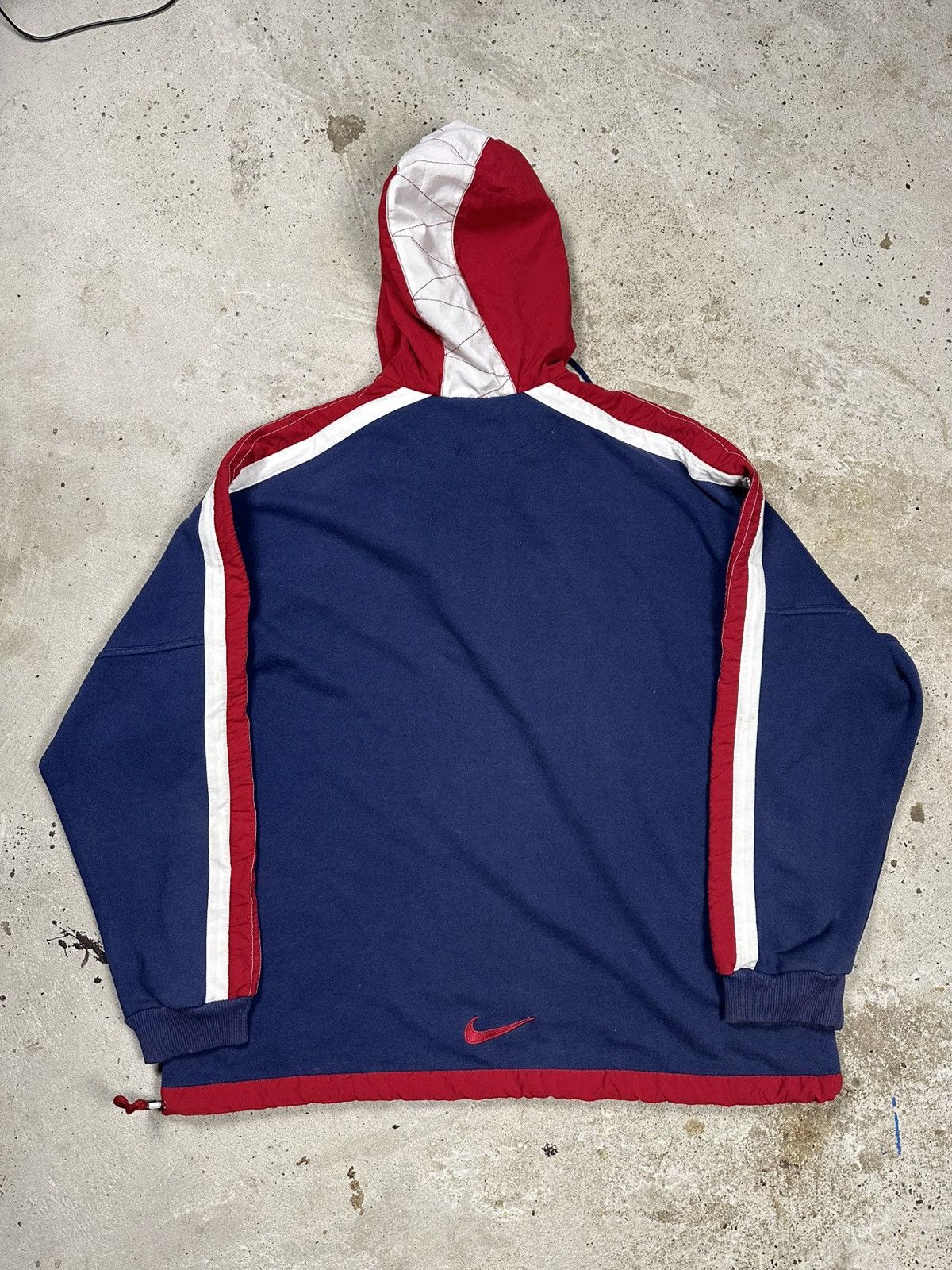 Nike Vintage 90s Nike Distressed Multi Swoosh Logo Hoodie Size US XL / EU 56 / 4 - 2 Thumbnail