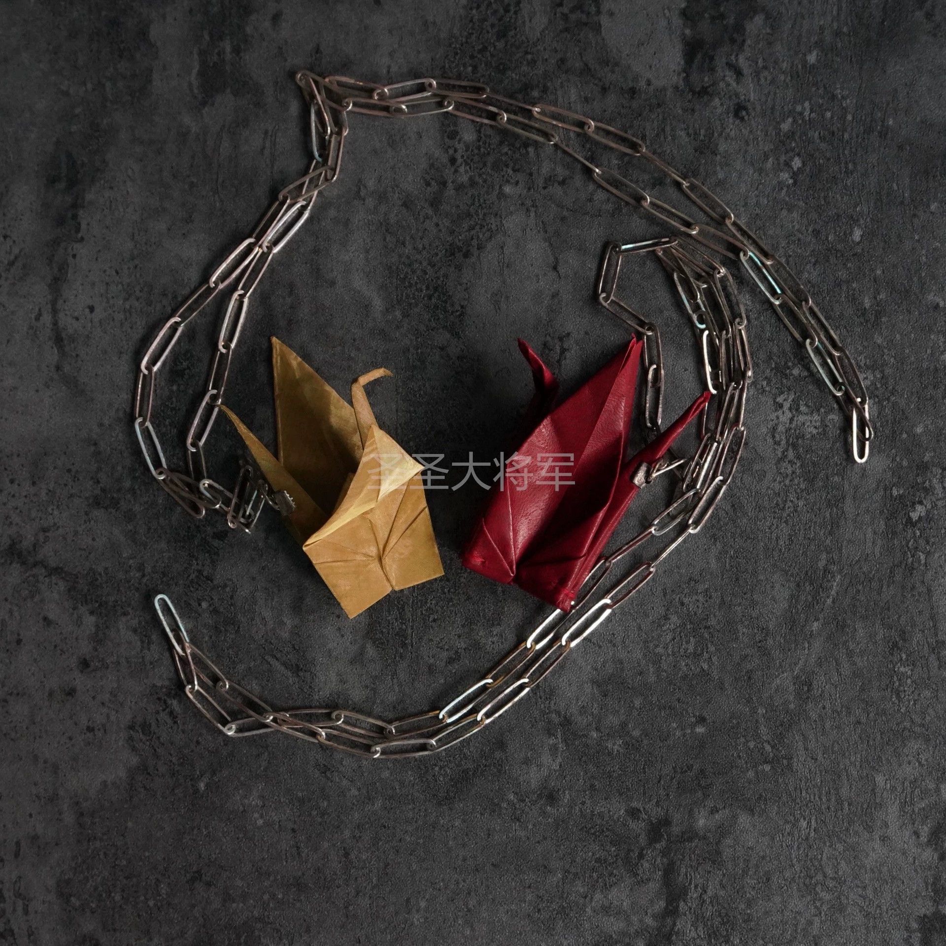 Taichi Murakami Taichi Murakami Origami Crane Silver Necklace Red/Yellow Size ONE SIZE - 4 Thumbnail