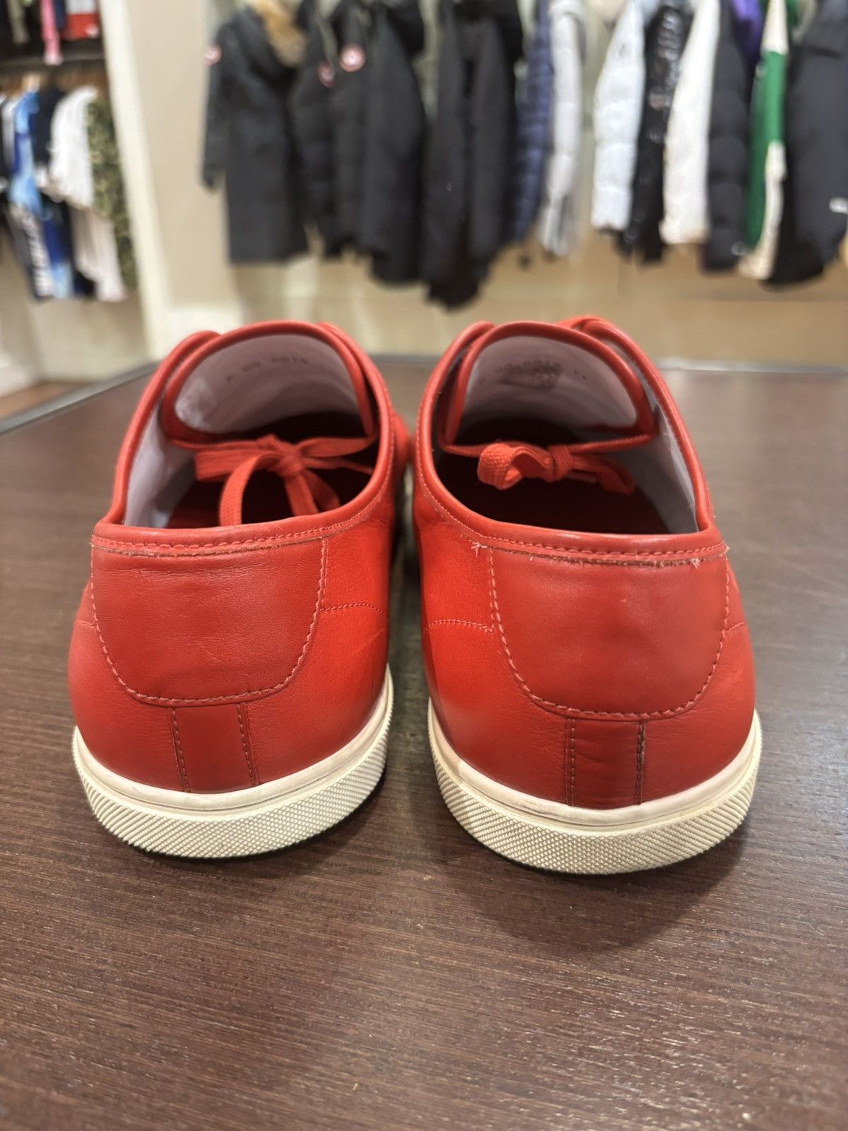 Louis Vuitton Louis Vuitton Red Leather Low Sneakers Size US 11 / EU 44 - 5 Thumbnail